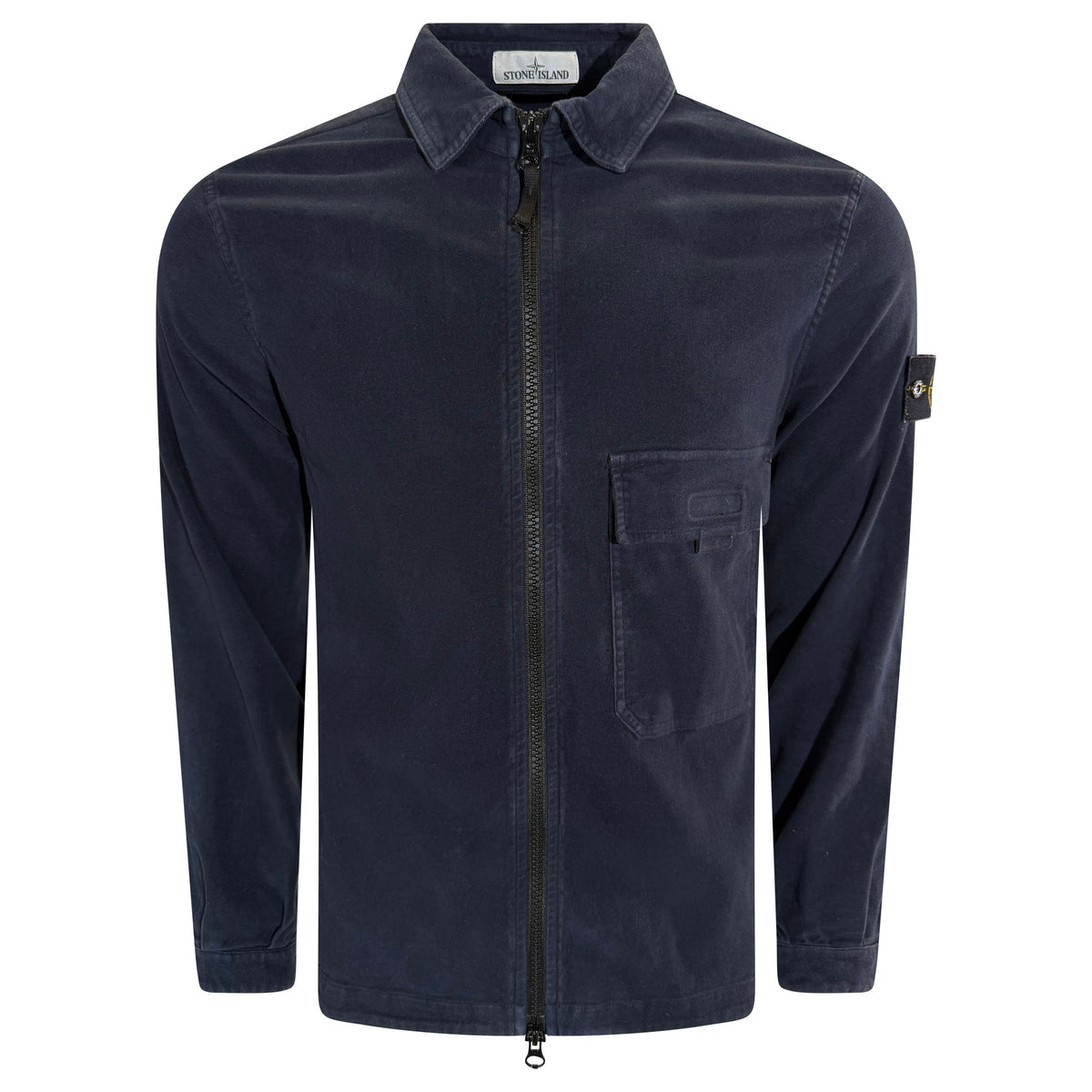 STONE ISLAND NAVY COTTON OVER SHIRT - MEDIUM | PRE OWNED