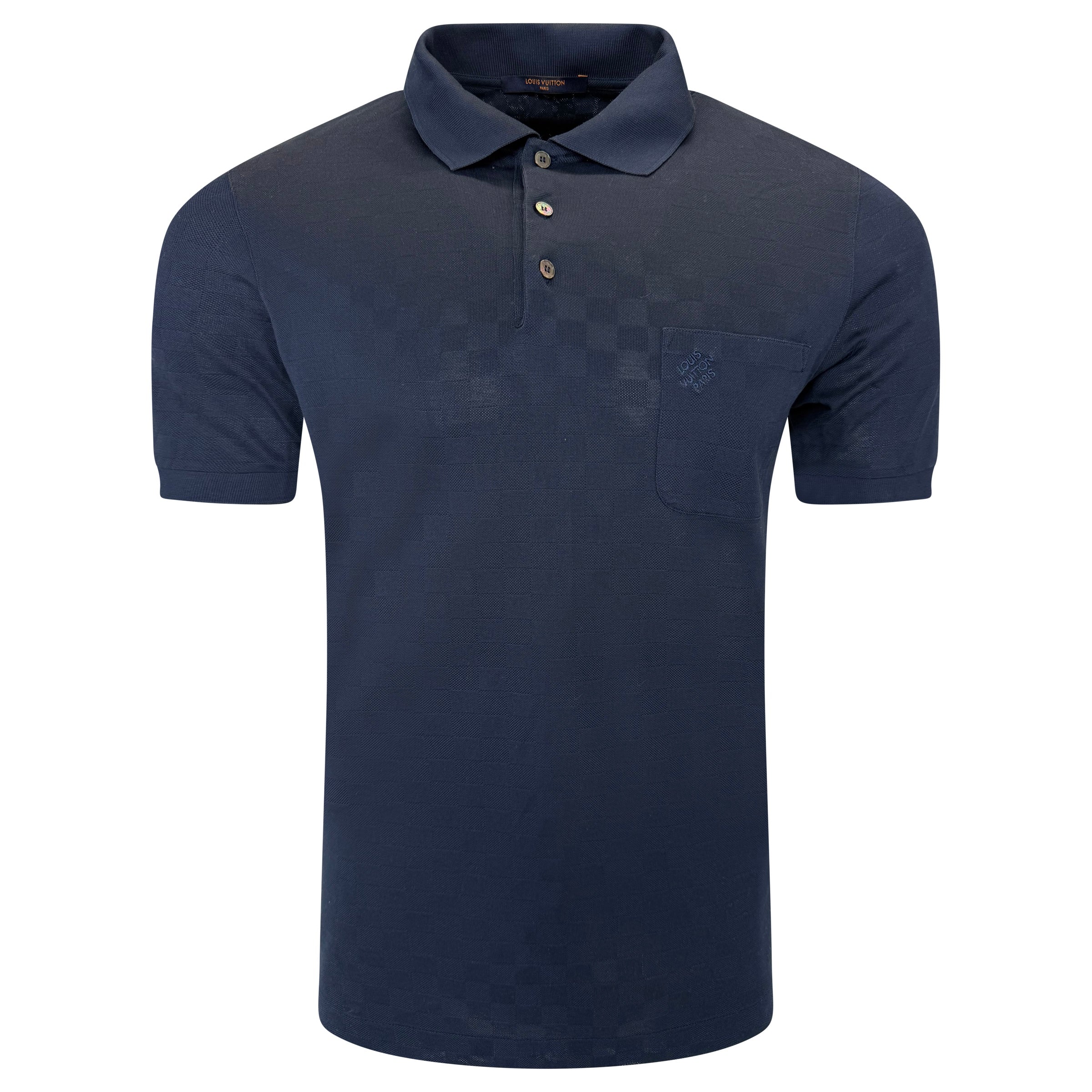 LOUIS VUITTON DAMIER POLO NAVY - XL | PRE OWNED