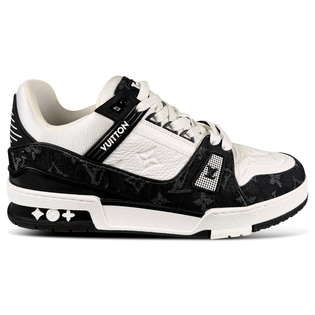LOUIS VUITTON BLACK DENIM TRAINER - UK 7 (Fit 8) | PRE OWNED