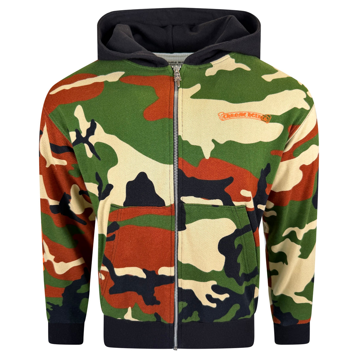 CHROME HEARTS MATTY BOY CAMO THERMAL ZIP HOODIE - SMALL | PRE OWNED