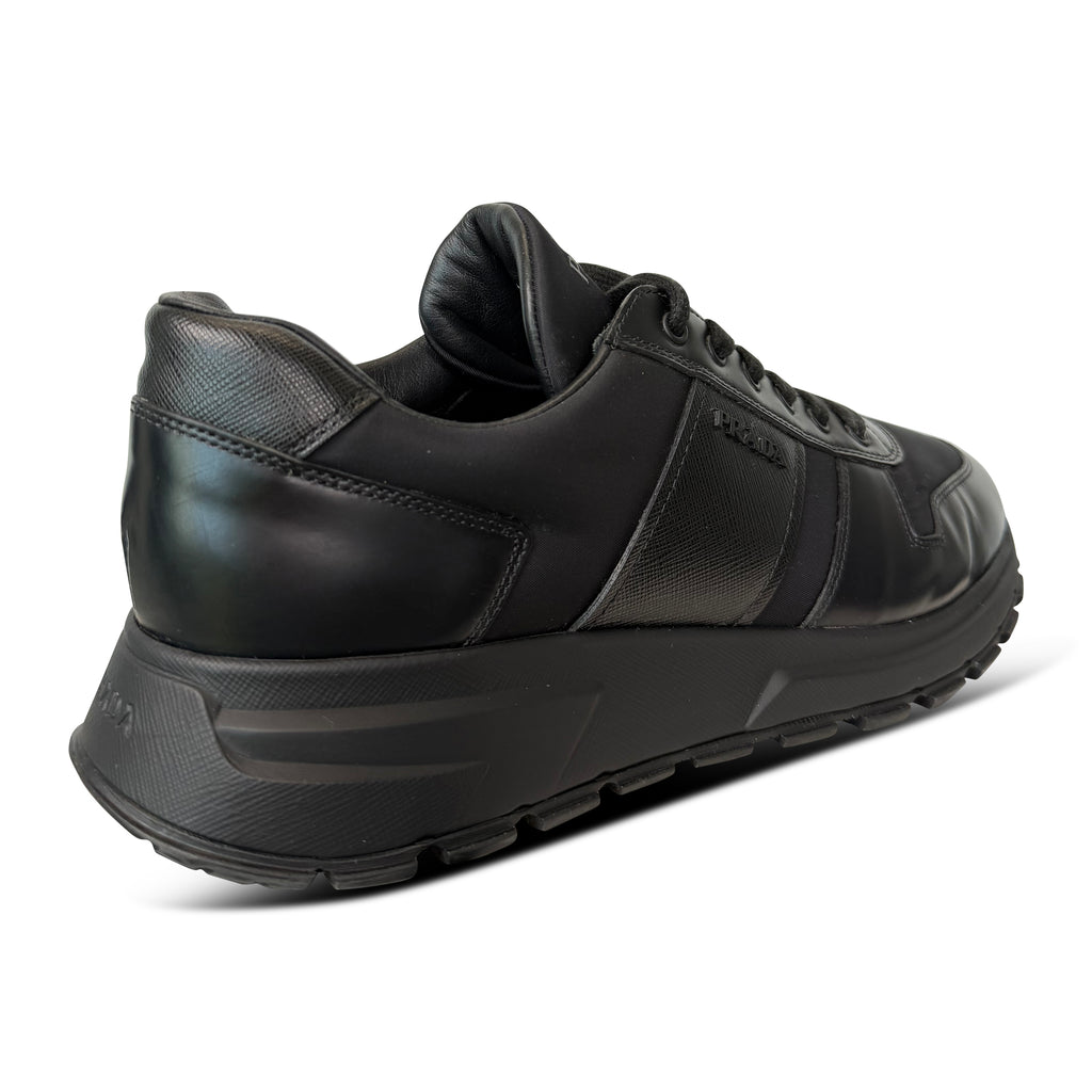 PRADA BLACK LOGO TRAINER - UK 9 (Fits 10)