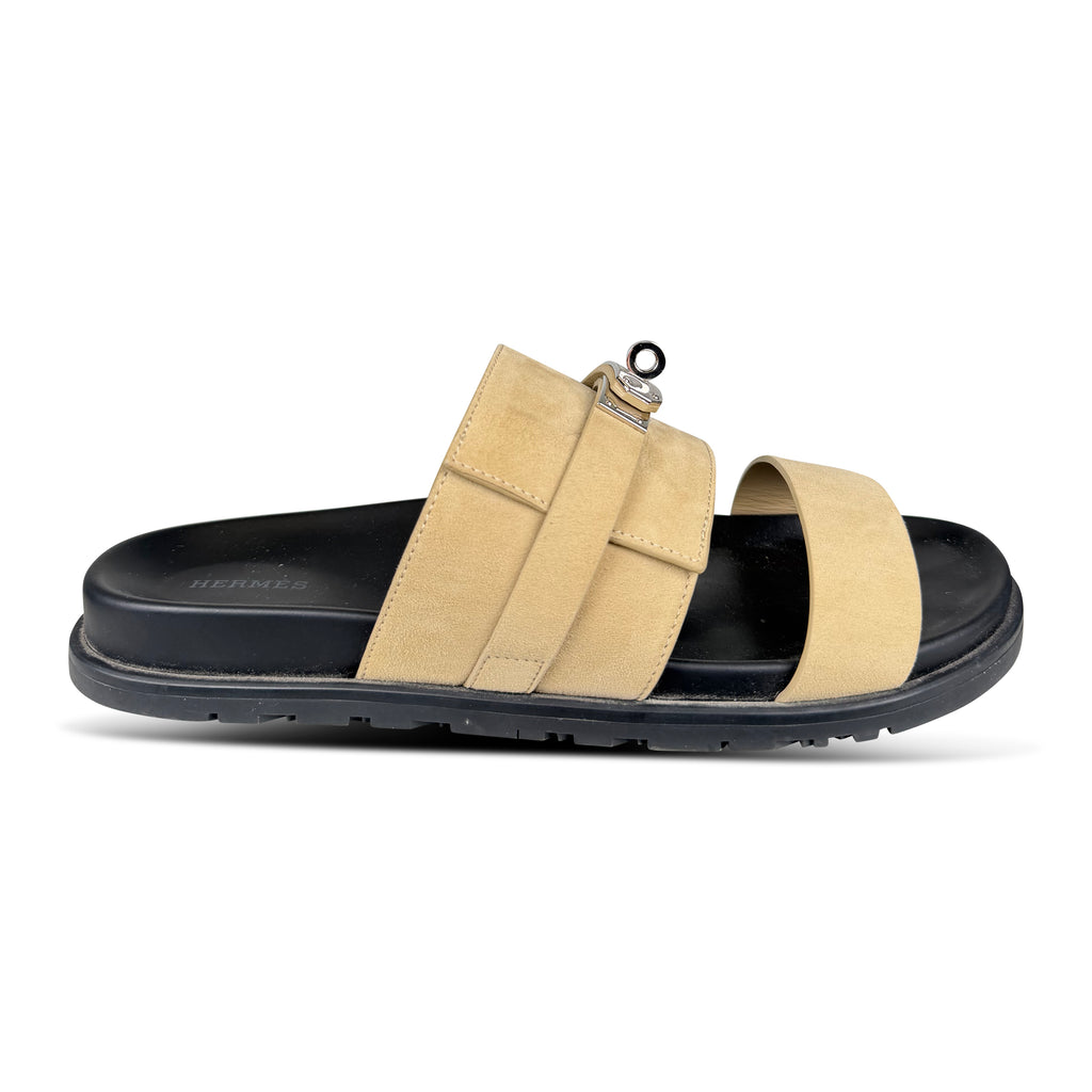 HERMES BEIGE JACKSON SANDAL - UK 9 (Fits 10) | PRE OWNED