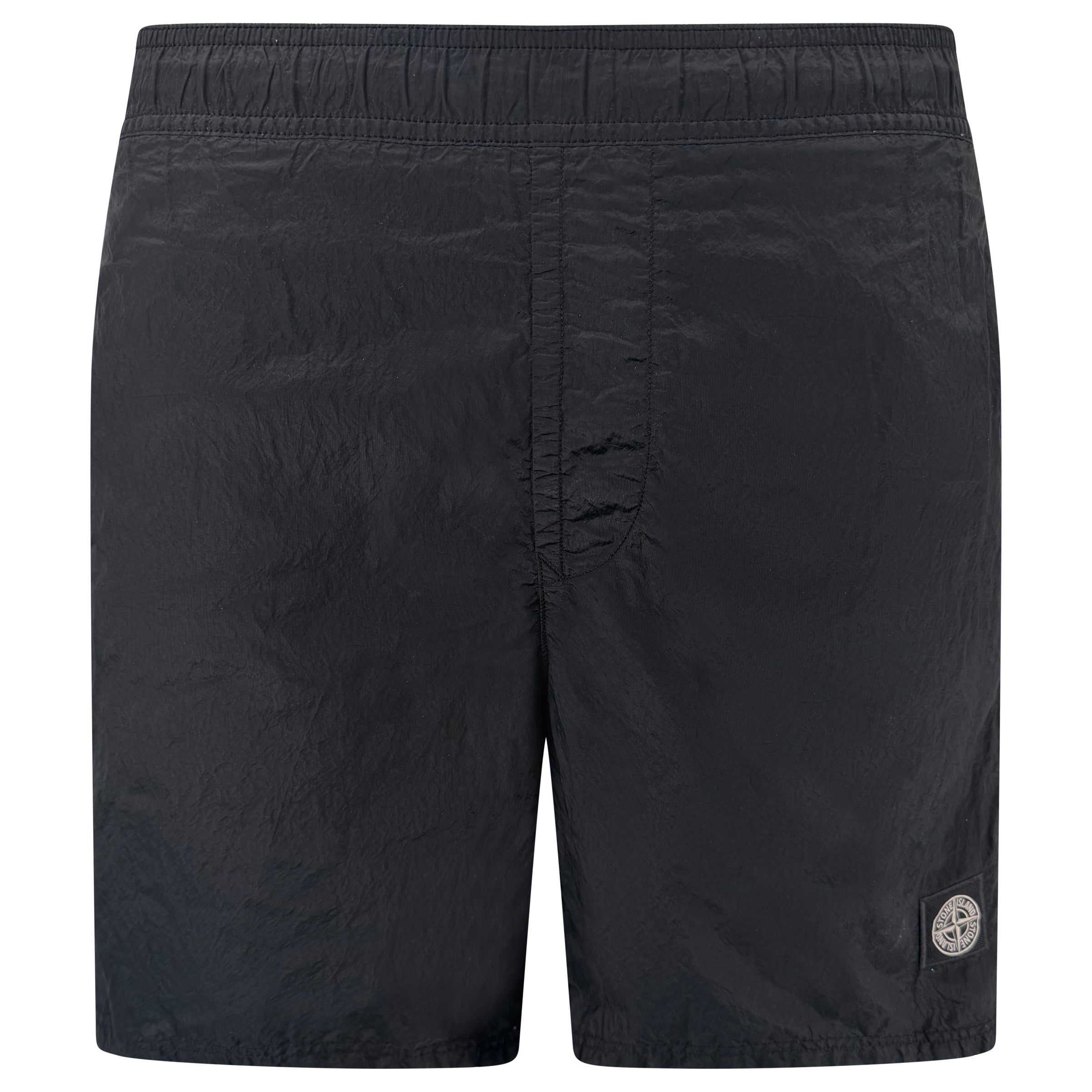 STONE ISLAND BLACK LOGO SWIM SHORTS - MEDIUM