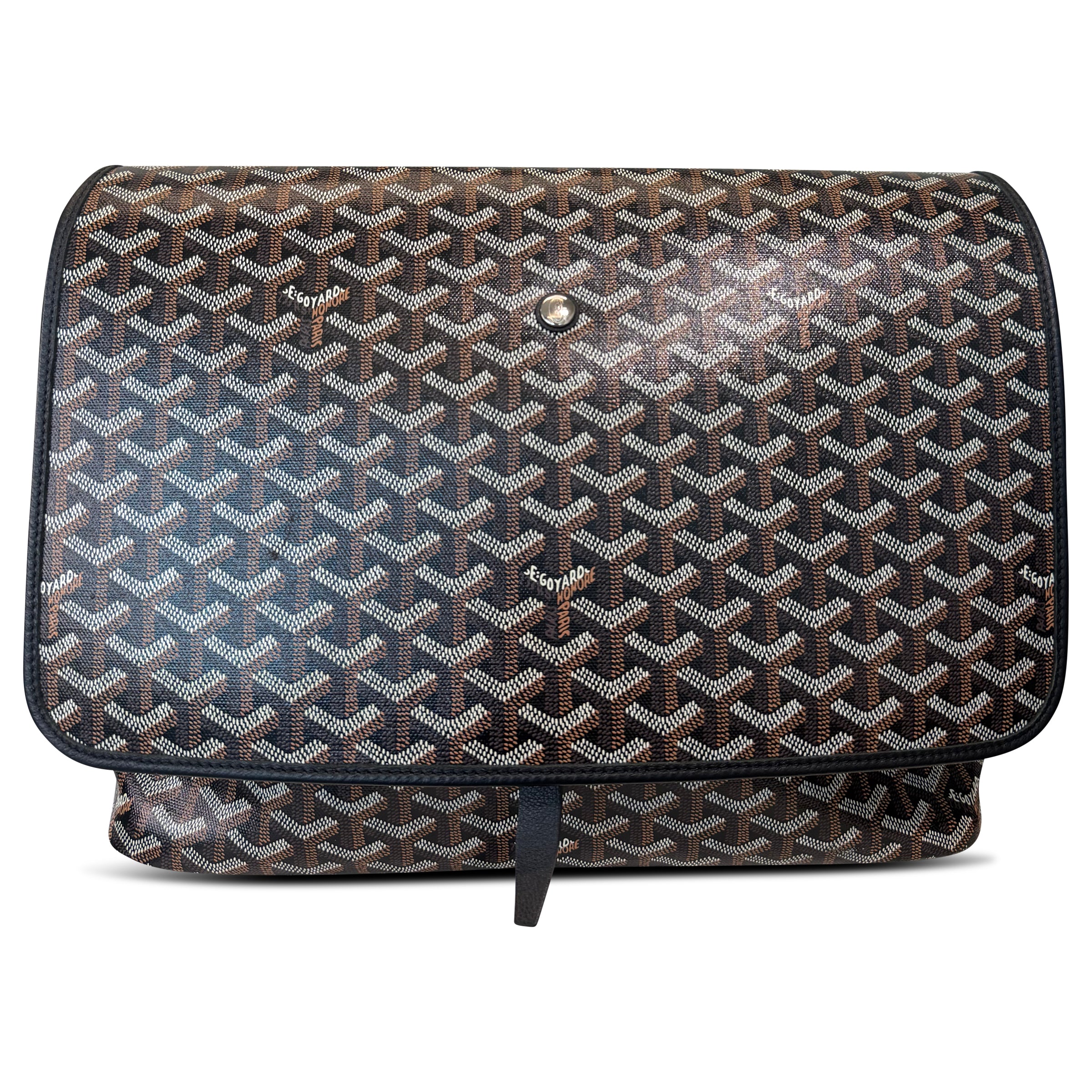 GOYARD CAPETIEN MESSENGER BAG BLACK / BROWN | PRE OWNED