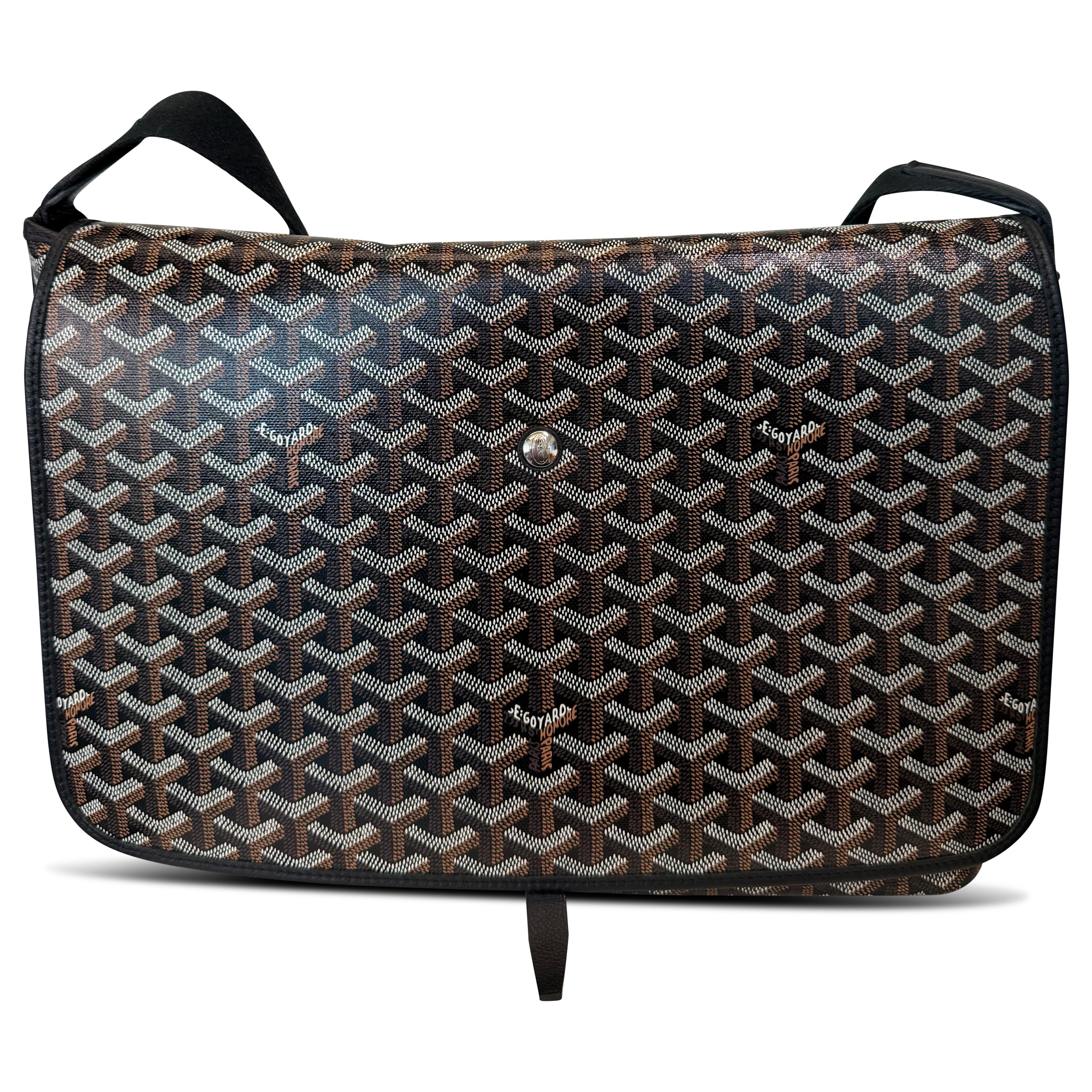 GOYARD CAPETIEN MESSENGER BAG BLACK / BROWN | PRE OWNED