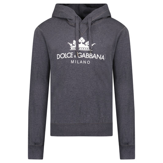DOLCE AND GABBANA GREY LOGO HOODIE - MEDIUM