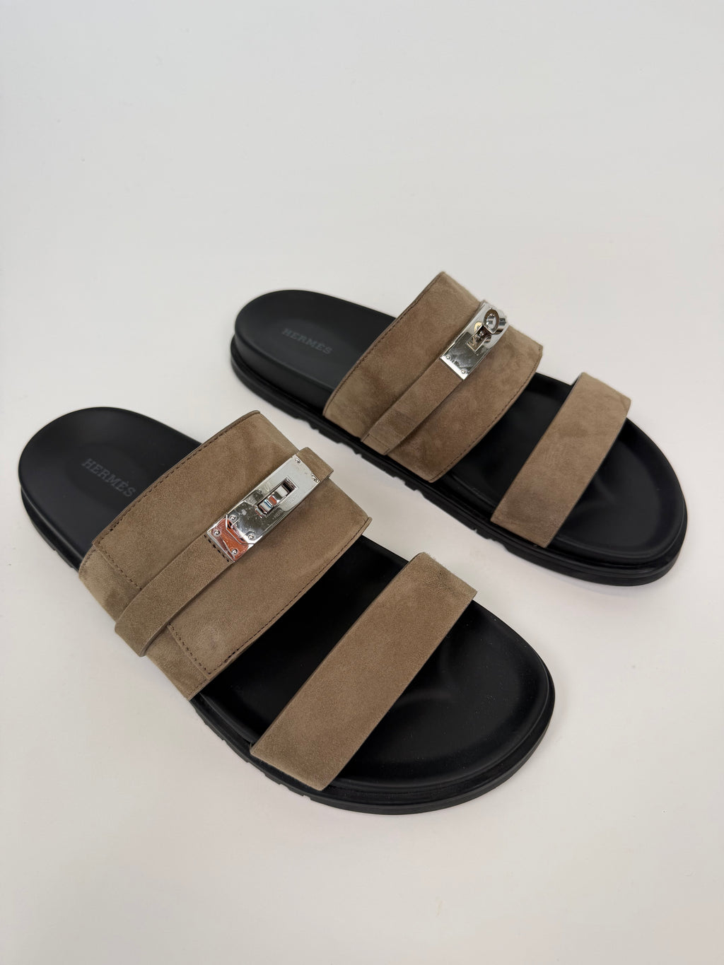 HERMES BROWN SUEDE JACKSON SANDAL - UK 9 | PRE OWNED