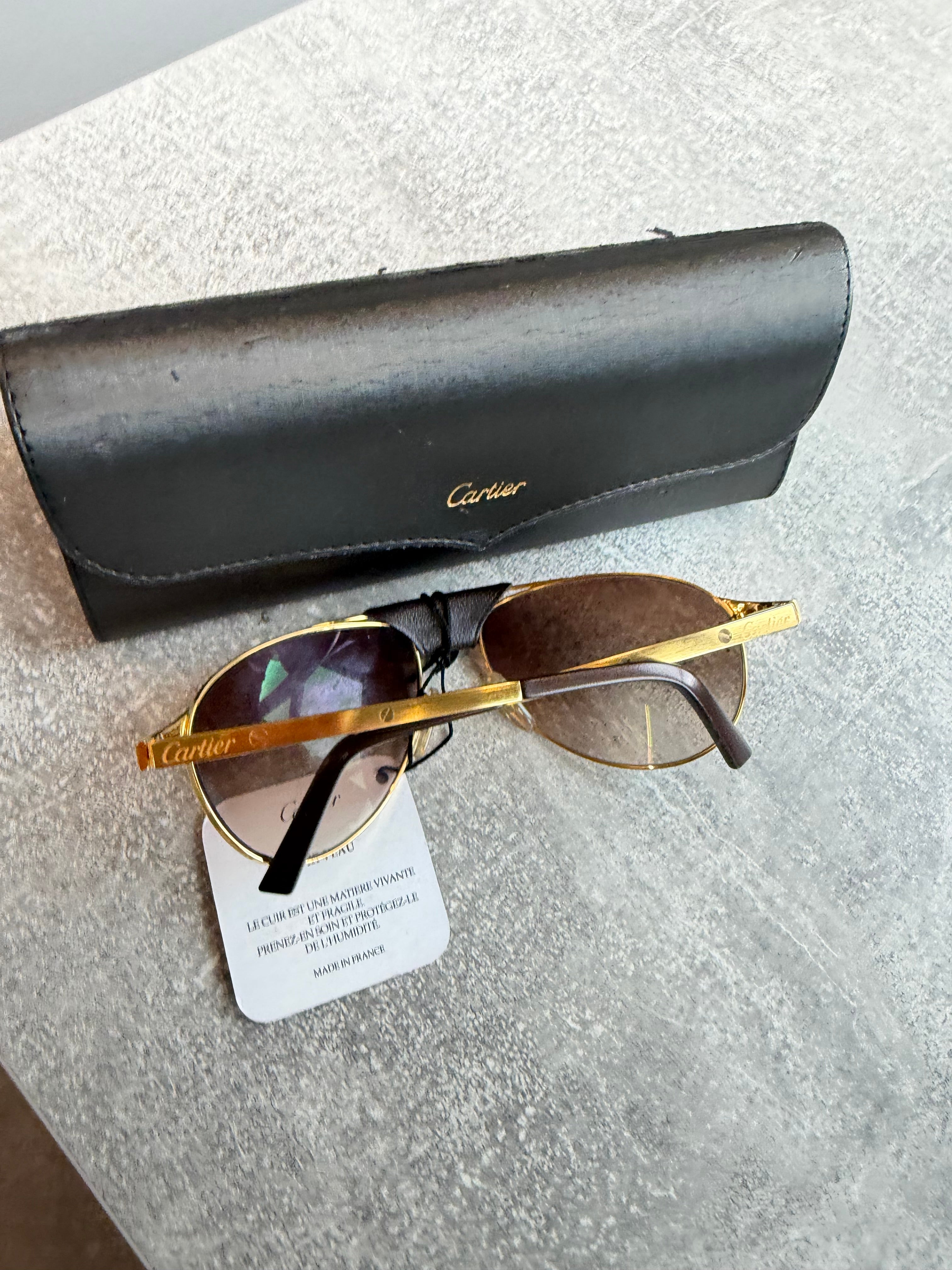 CARTIER SANTOS GOLD SUNGLASSES | PRE OWNED