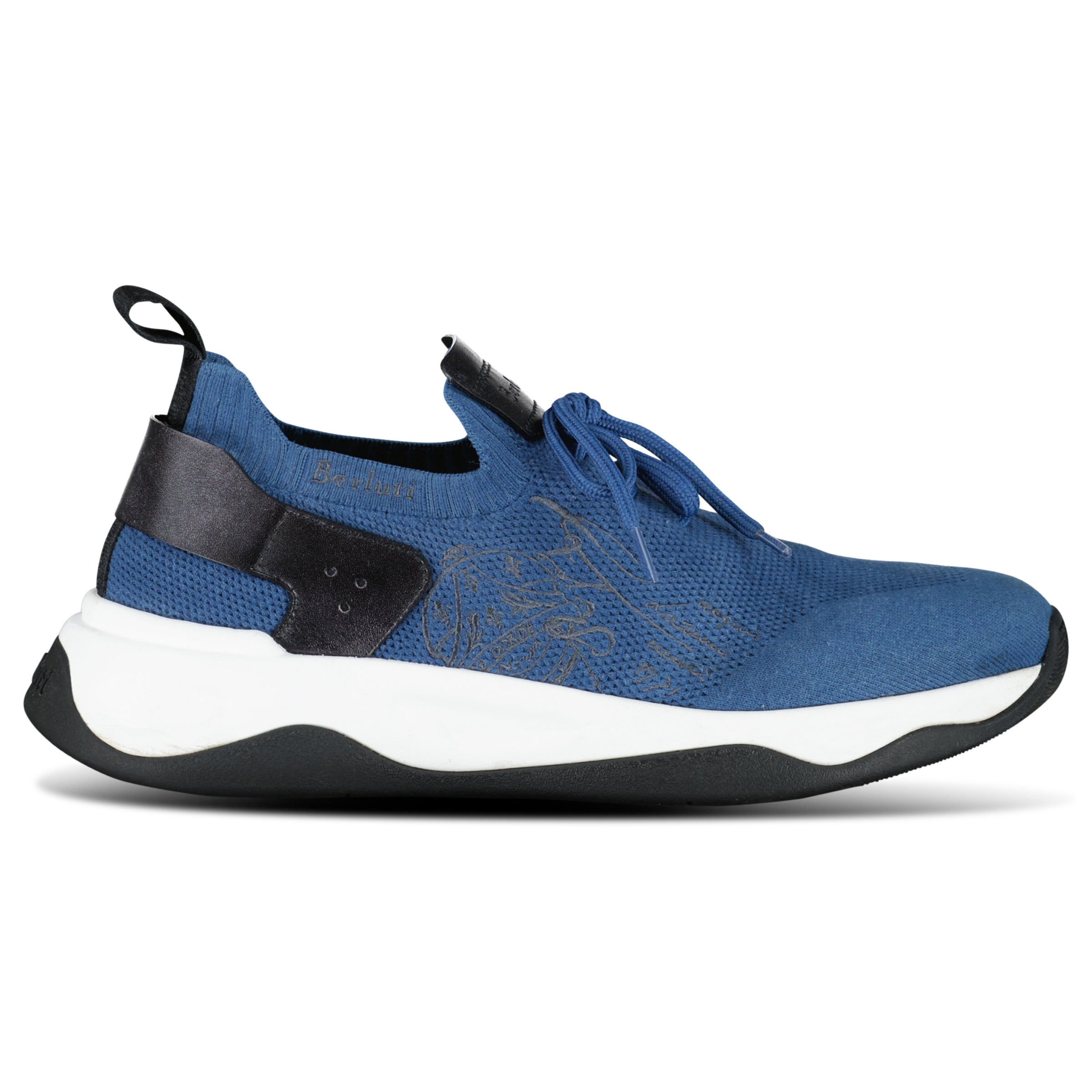 BERLUTI BLUE SHADOW KNIT TRAINER - UK 8.5 (Fit 9) | PRE OWNED