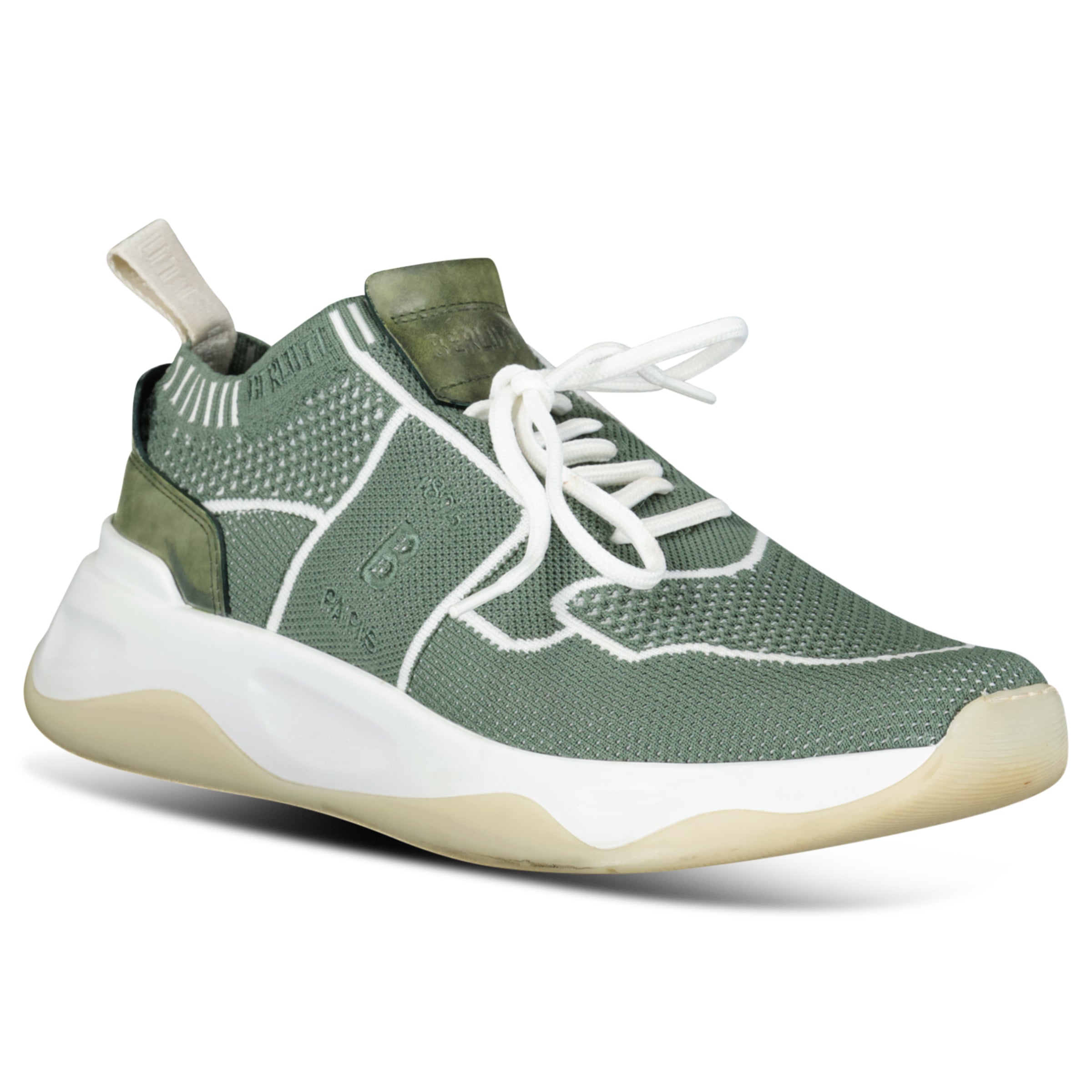 BERLUIT LIGHT GREEN SHADOW KNIT TRAINER - UK 7 (Fit 7.5) | PRE OWNED