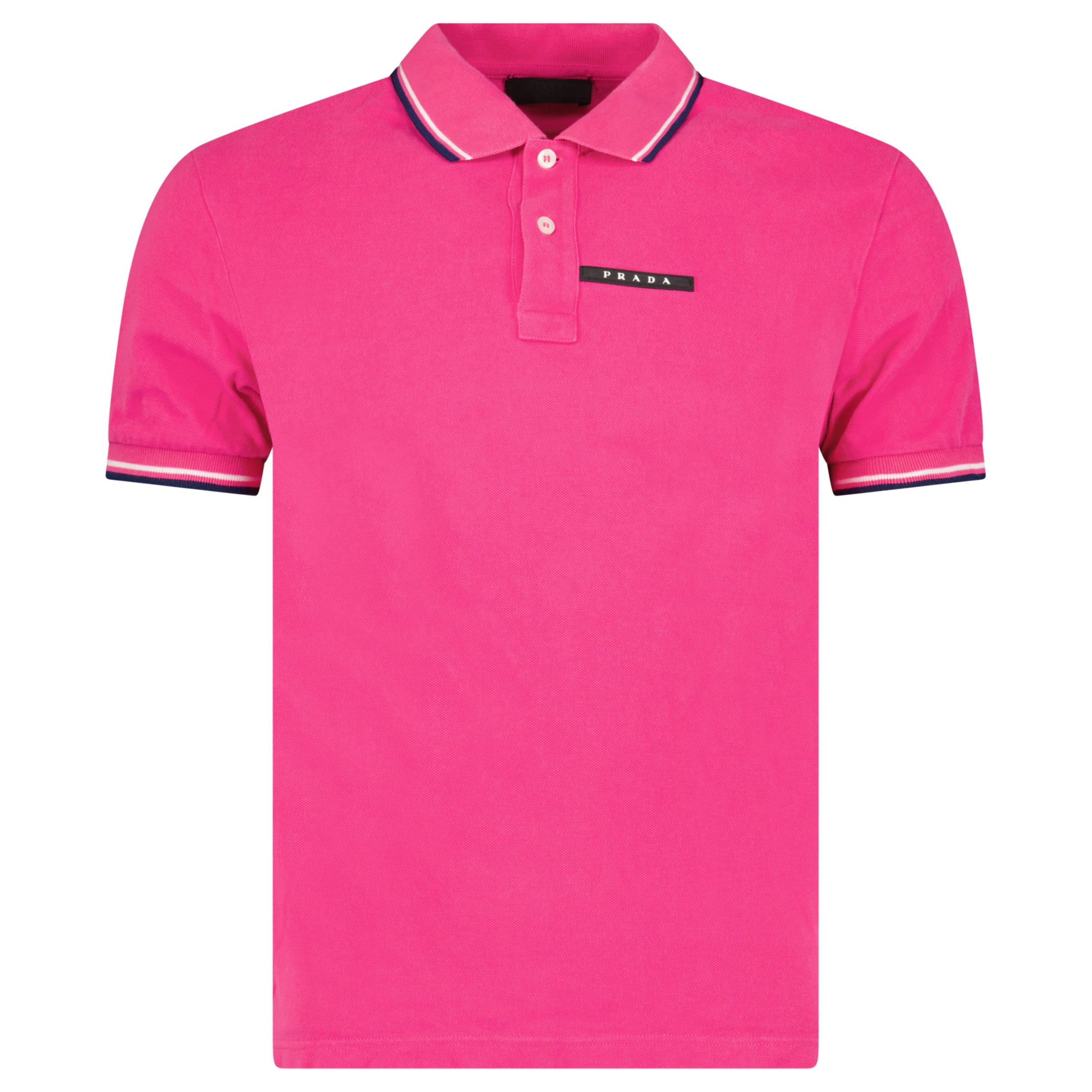 PRADA LOGO POLO SHIRT PINK - MEDIUM (Fits Small) | PRE OWNED
