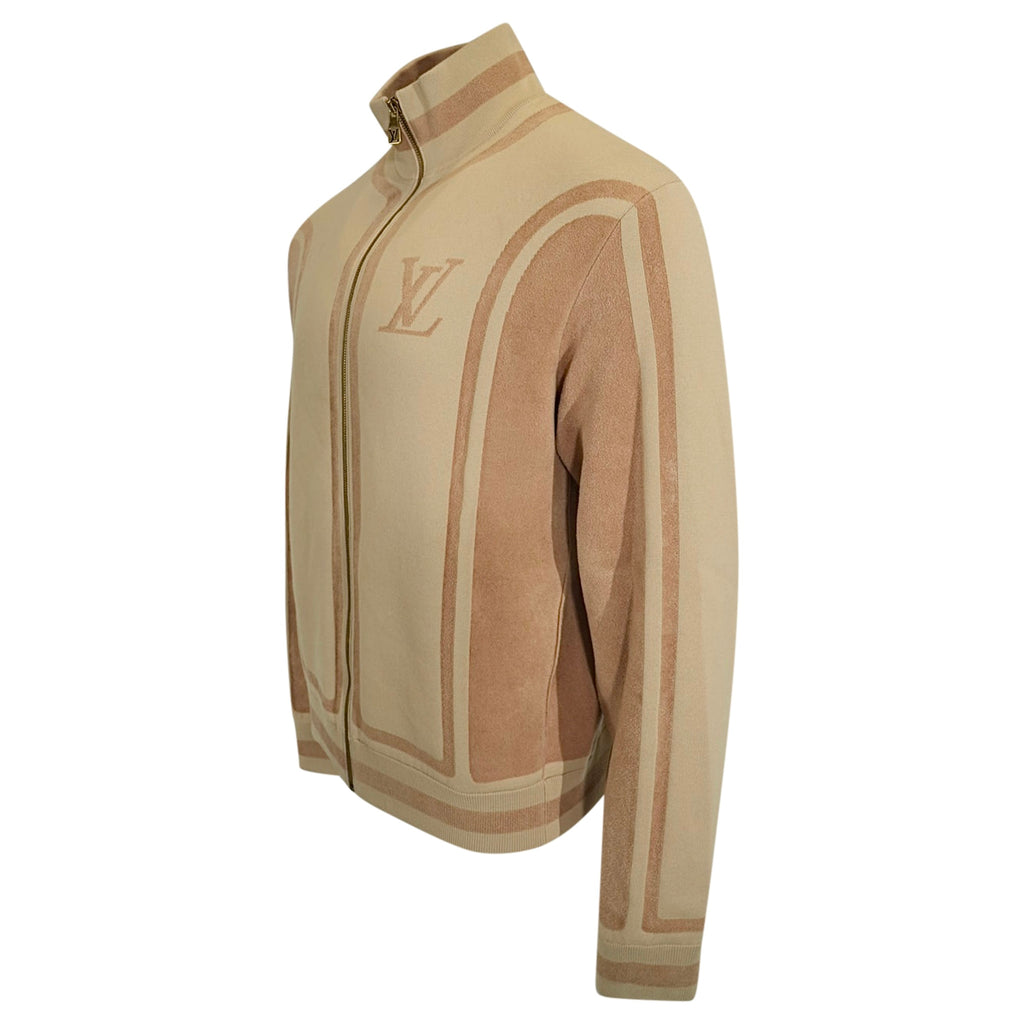 LOUIS VUITTON TRACK KNIT JACKET BEIGE - LARGE | PRE OWNED