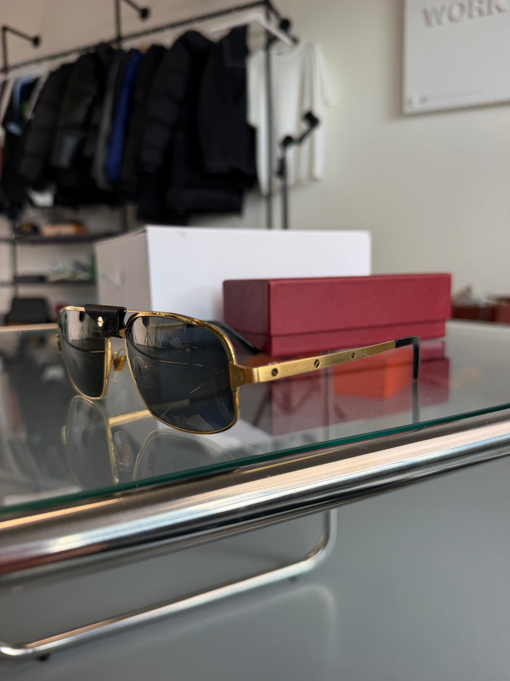 CARTIER SANTOS GOLD SUNGLASSES | PRE OWNED