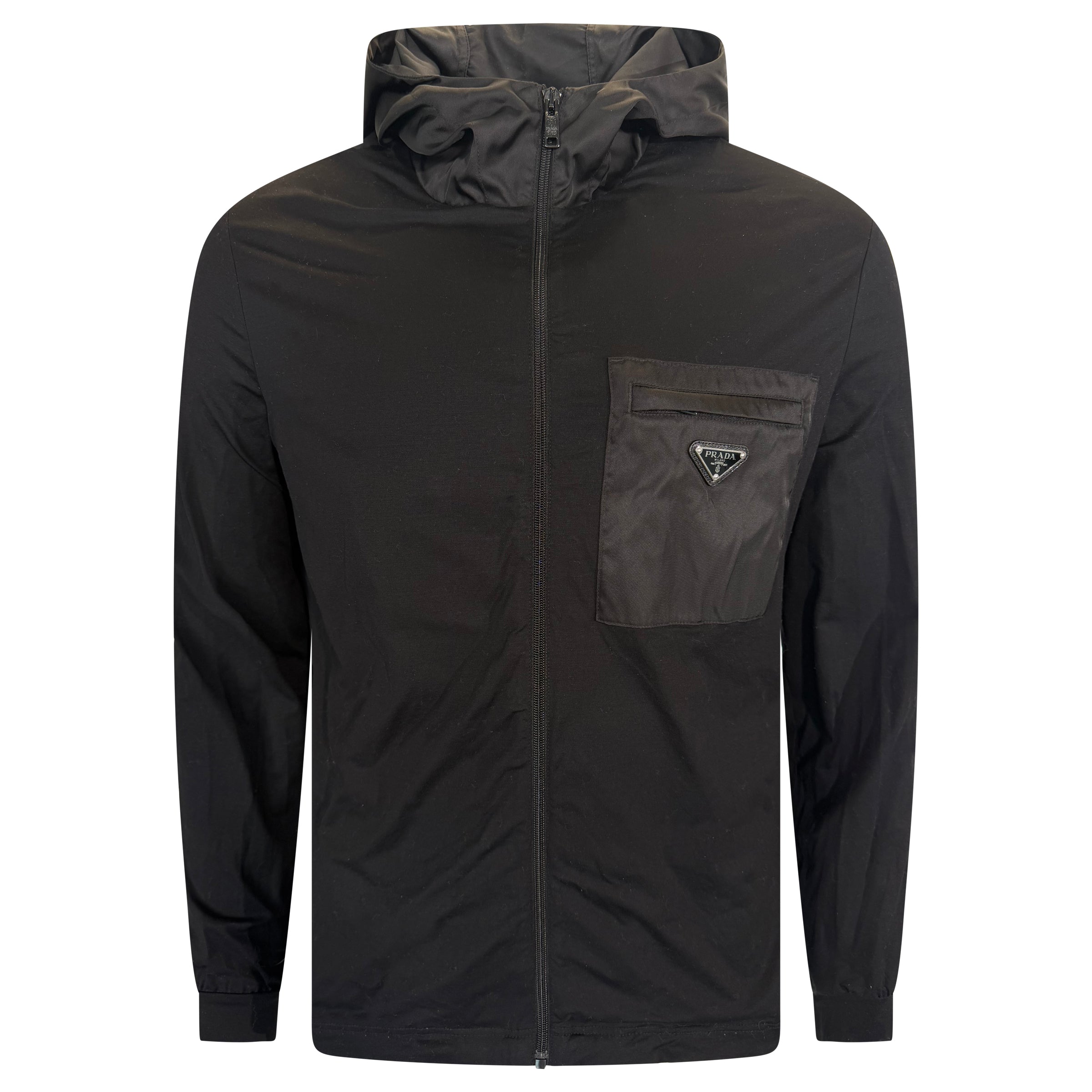 PRADA BLACK PLAQUE JACKET - XL (Fits Large)| PRE OWNED
