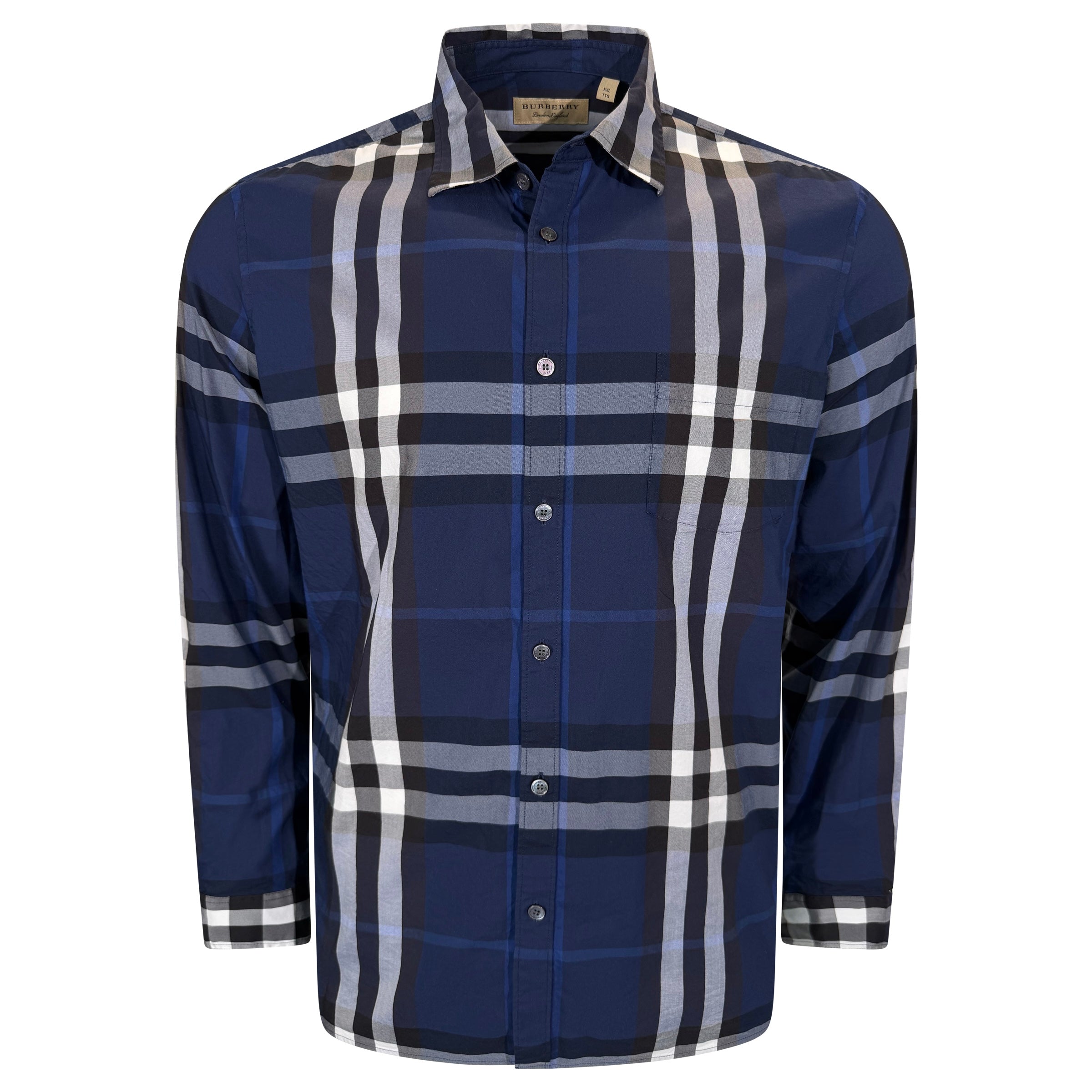 BURBERRY NAVY SHIRT - XXL (Fits Large) | PRE OWNED