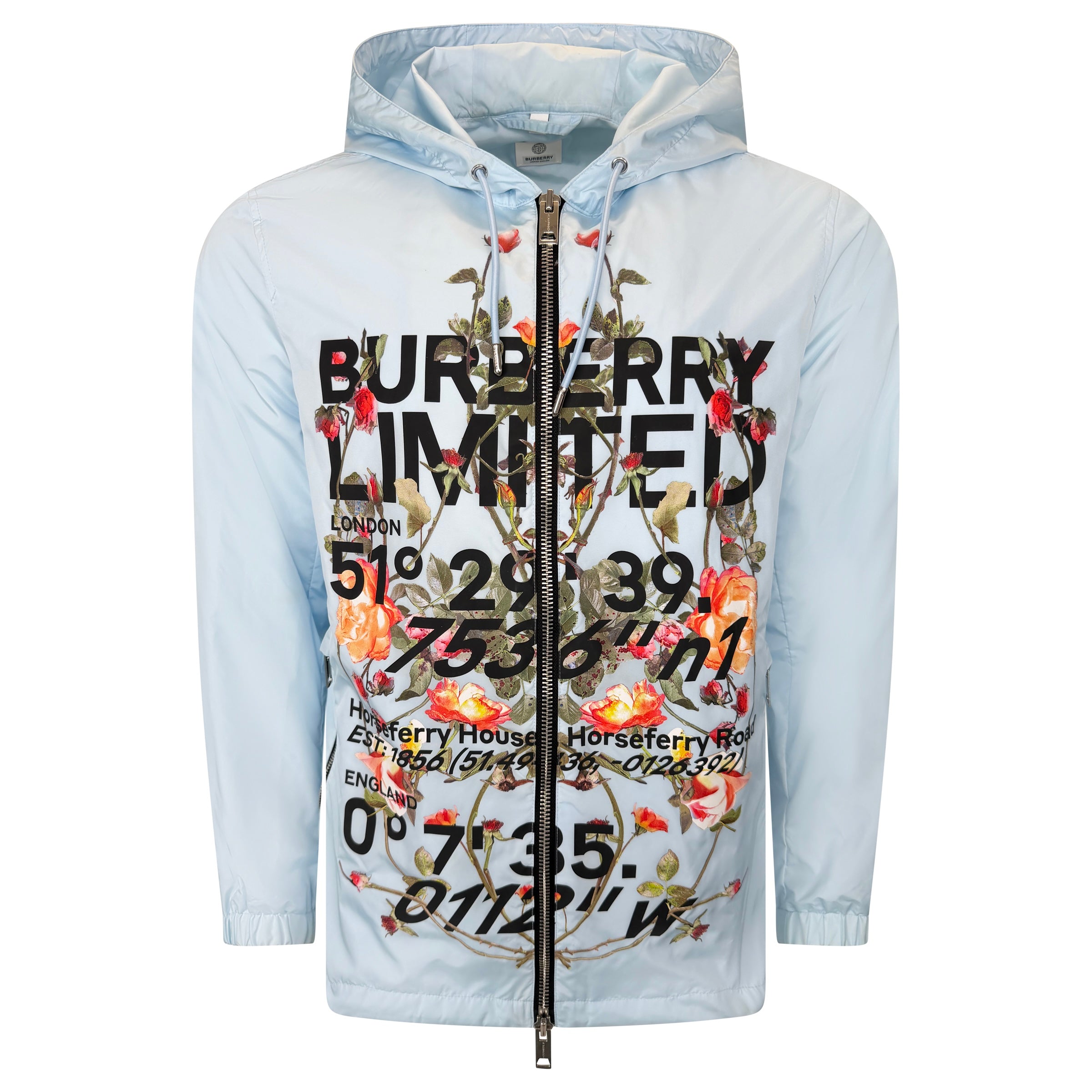 BURBERRY LIGHT BLUE WINDBREAKER - MEDIUM (Fits Large) | PRE OWNED