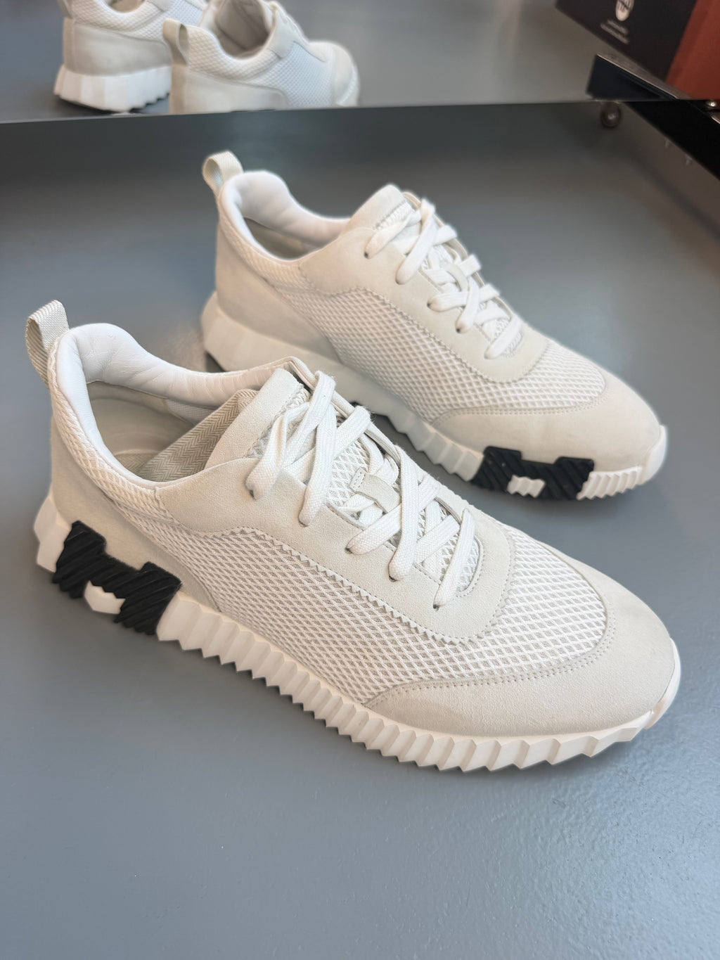 HERMES BOUNCING SNEAKER WHITE  - UK 9.5 (FIt 10) | PRE OWNED