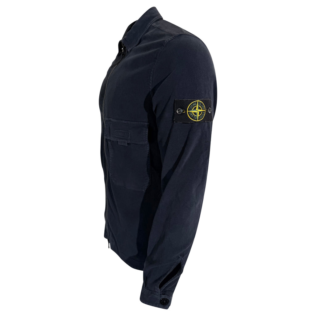 STONE ISLAND NAVY COTTON OVER SHIRT - MEDIUM | PRE OWNED