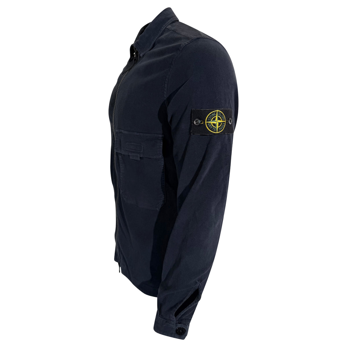 STONE ISLAND NAVY COTTON OVER SHIRT - MEDIUM | PRE OWNED