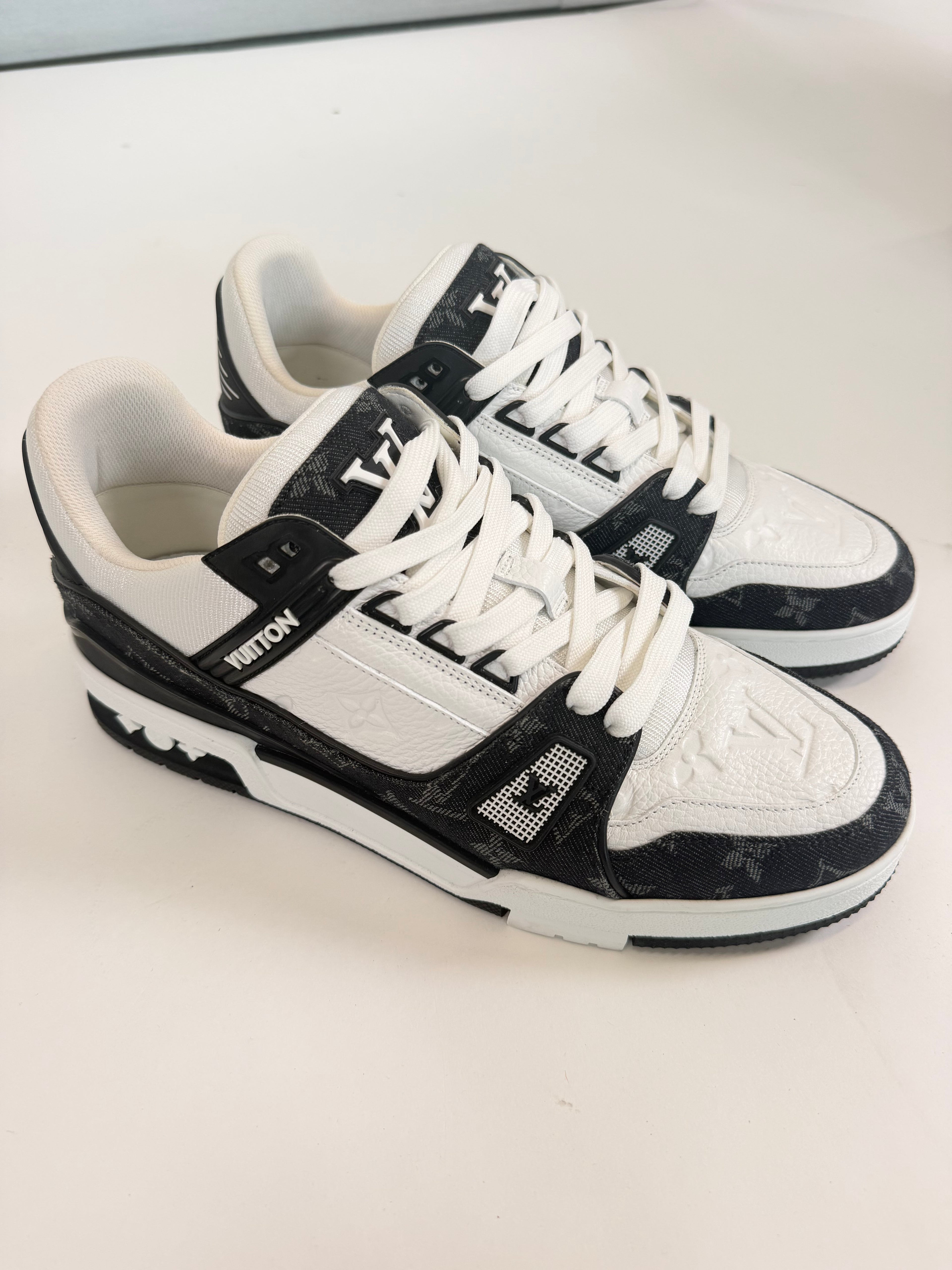 LOUIS VUITTON BLACK DENIM TRAINER - UK 7 (Fit 8) | PRE OWNED