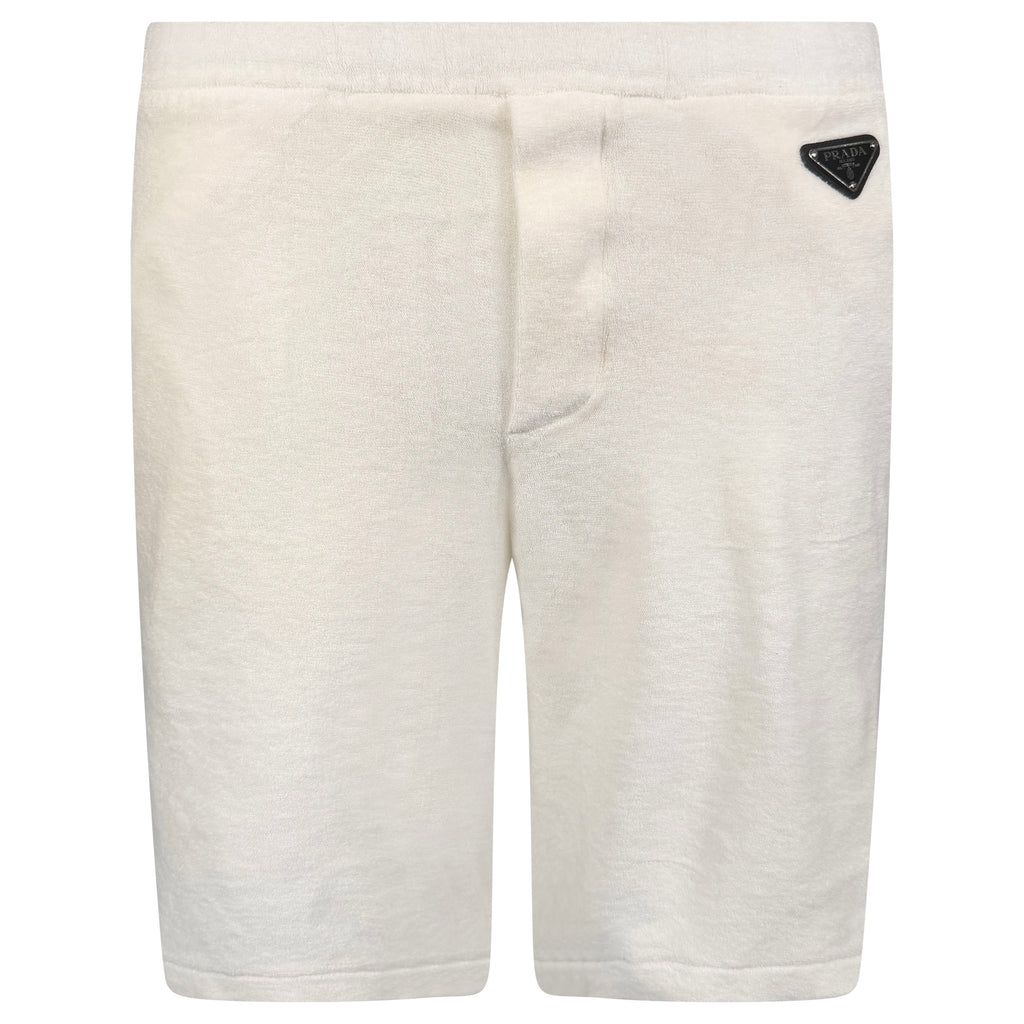 PRADA WHITE TOWELLING SHORTS - M | PRE OWNED