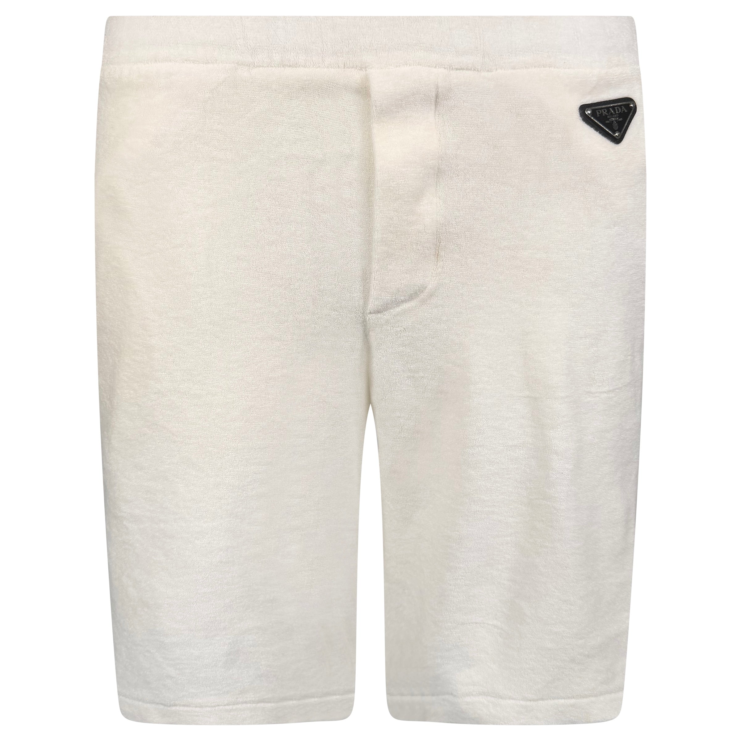 PRADA WHITE TOWELLING SHORTS - M | PRE OWNED