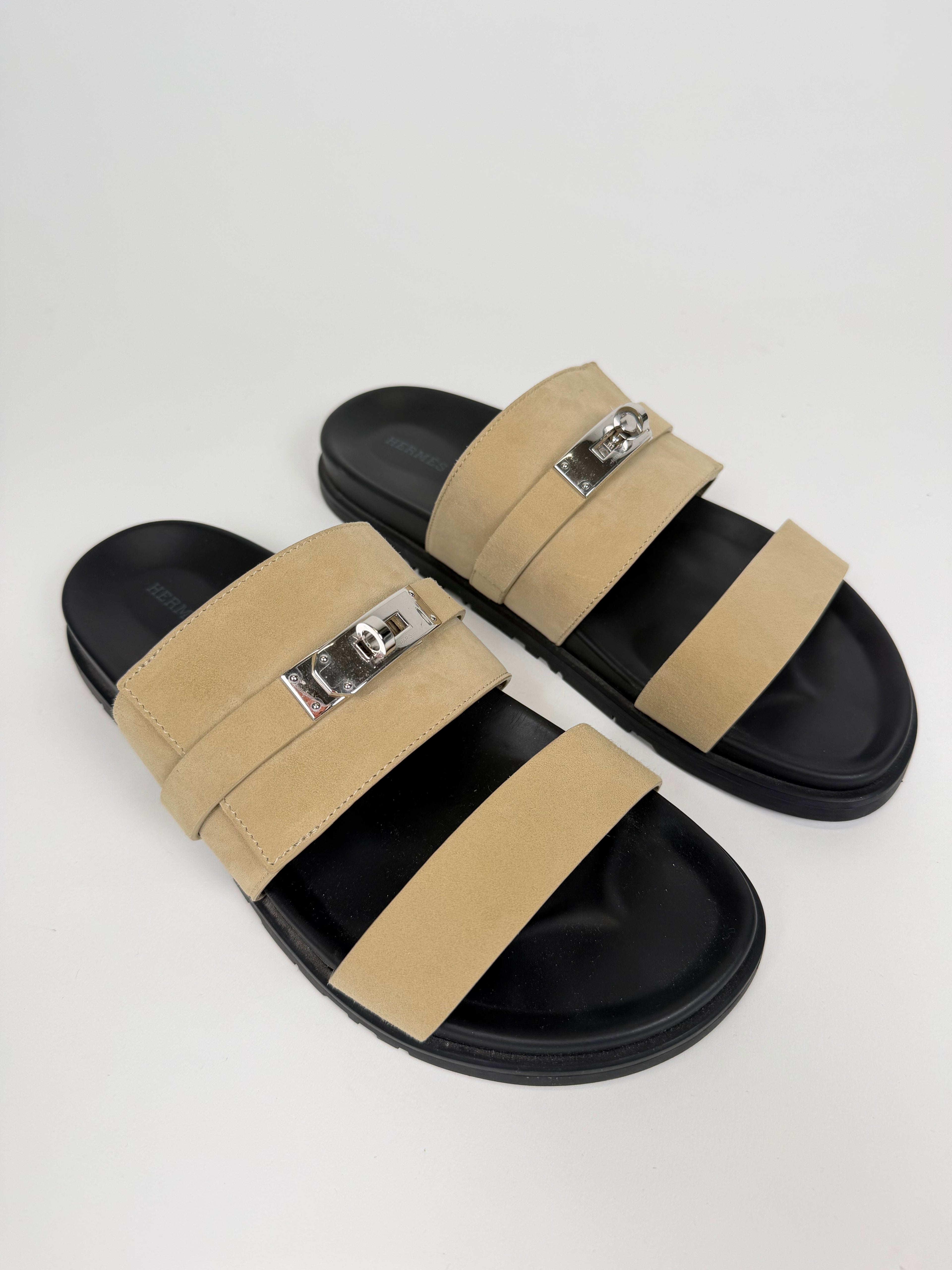 HERMES BEIGE JACKSON SANDAL - UK 9 (Fits 10) | PRE OWNED