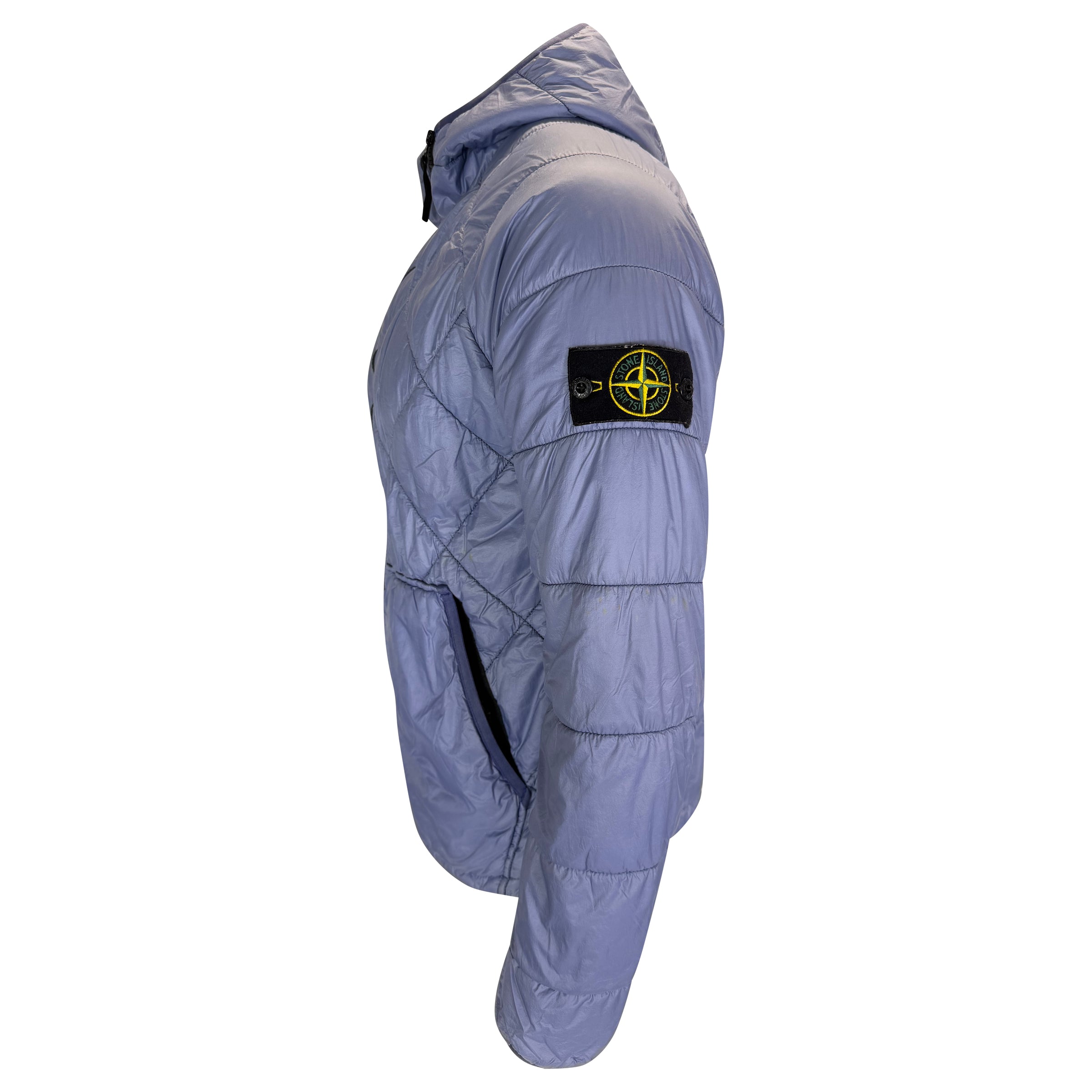 STONE ISLAND LIGHT LILAC QUILTED JACKET - LARGE