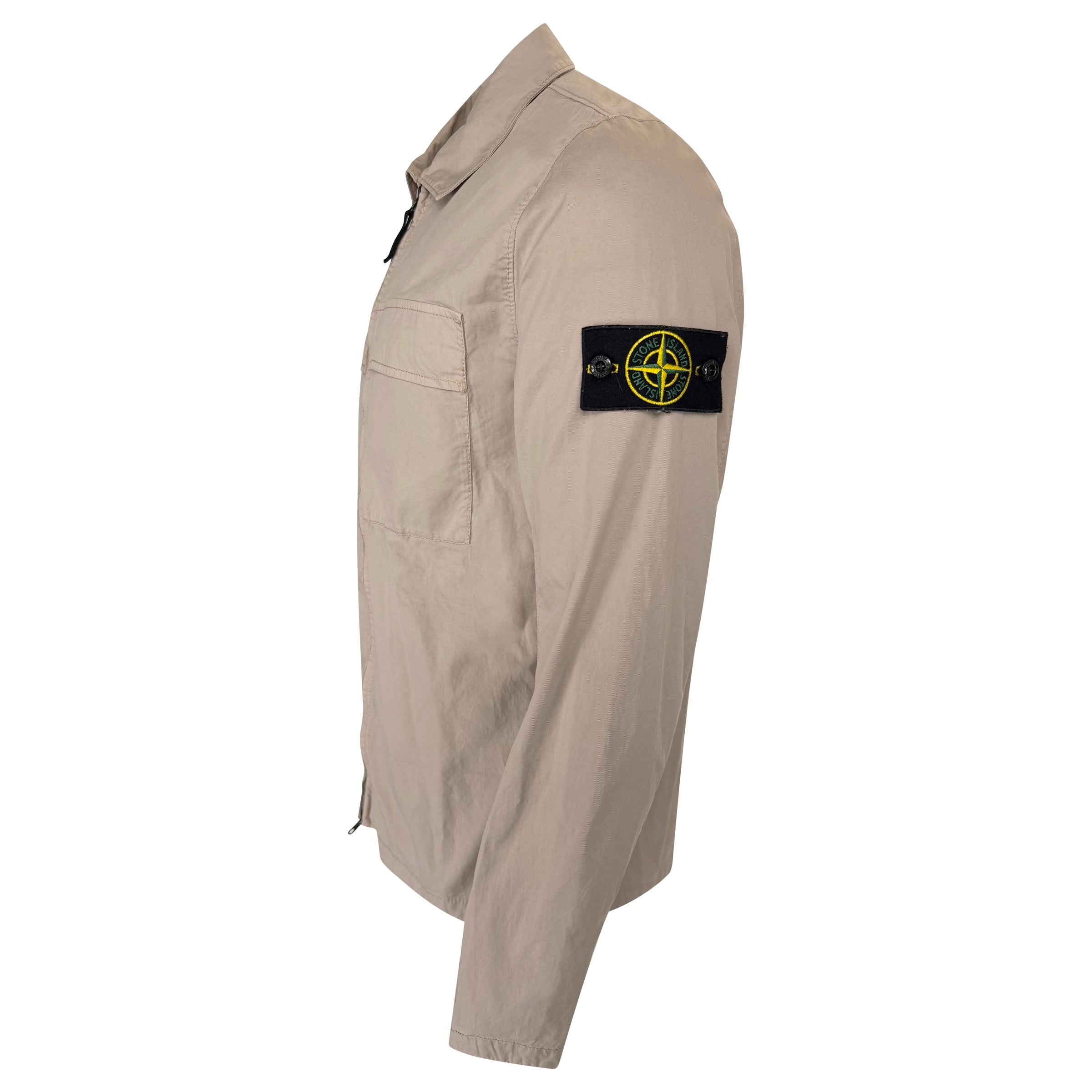 STONE ISLAND BEIGE OVERSHIRT - LARGE