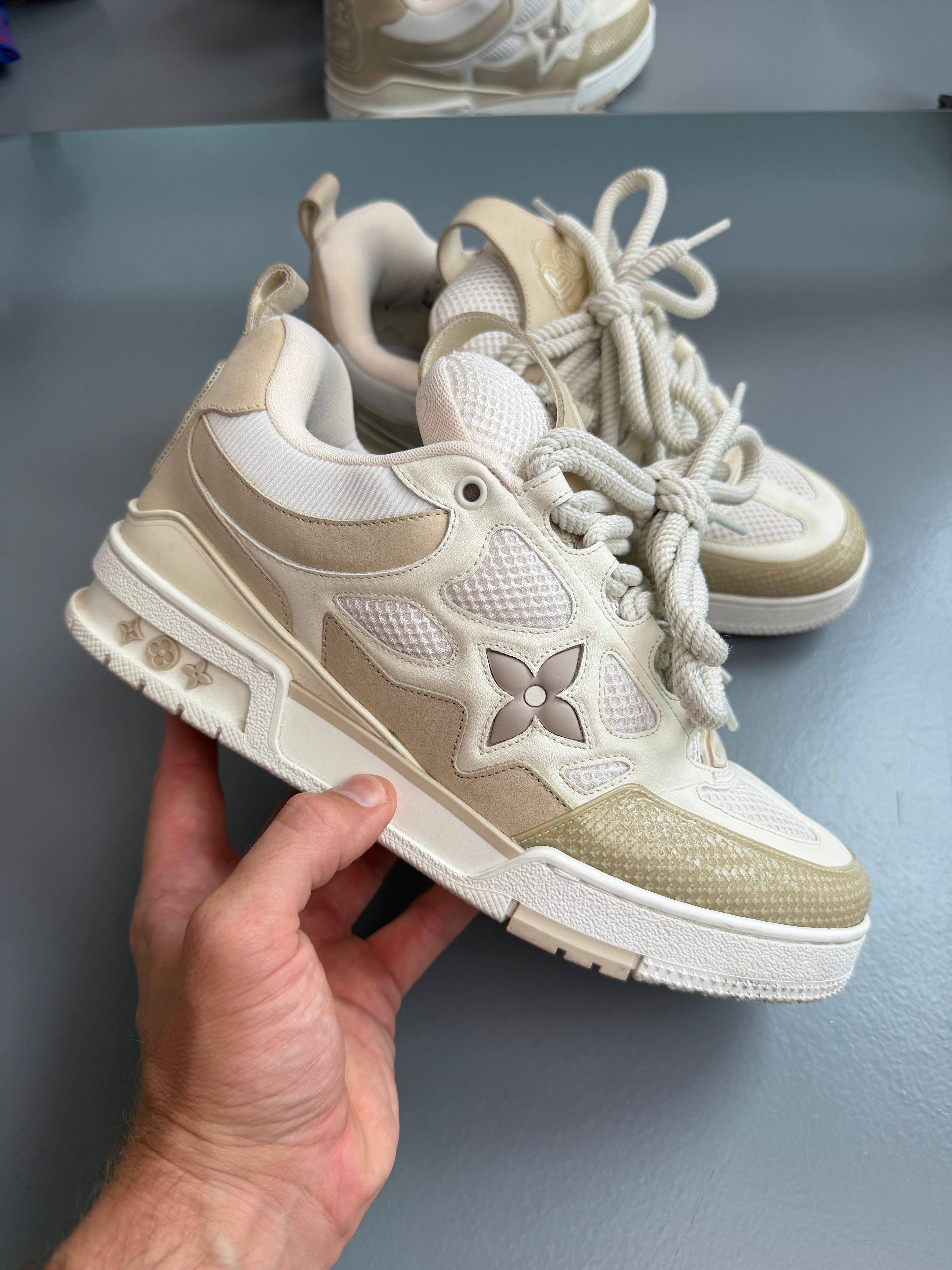 LOUIS VUITTON SKATE SNEAKER BEIGE - UK 7 (Fits 8) | PRE OWNED