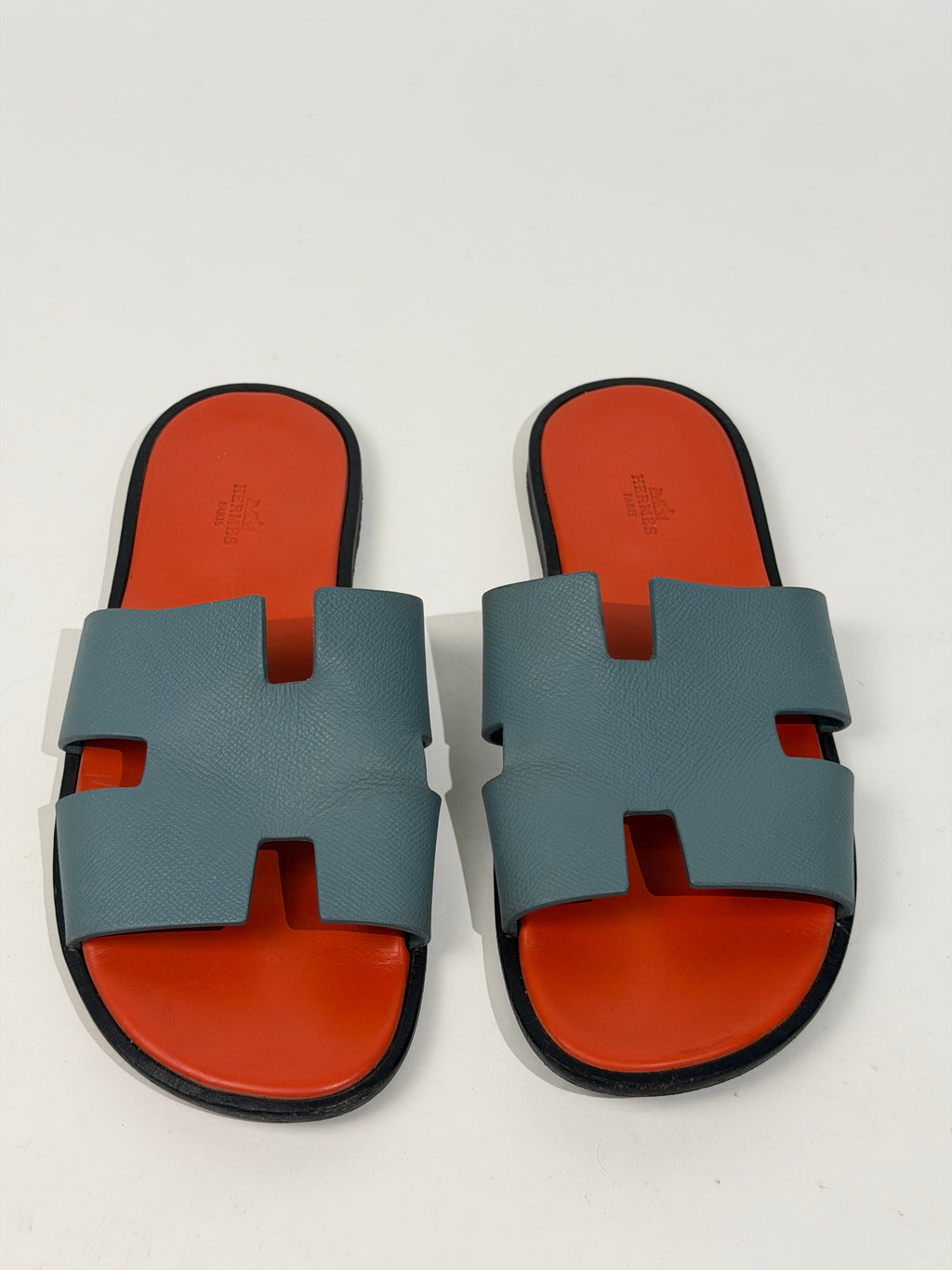 HERMES IZMIR SANDALS BLUE / ORANGE - UK 9 (Fit 8.5) | PRE OWNED