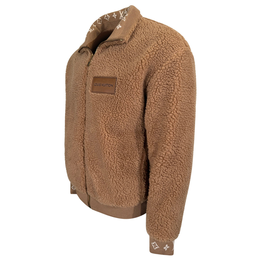 LOUIS VUITON BEIGE FLEECE BLOUSON MONOGRAM - XL | PRE OWNED