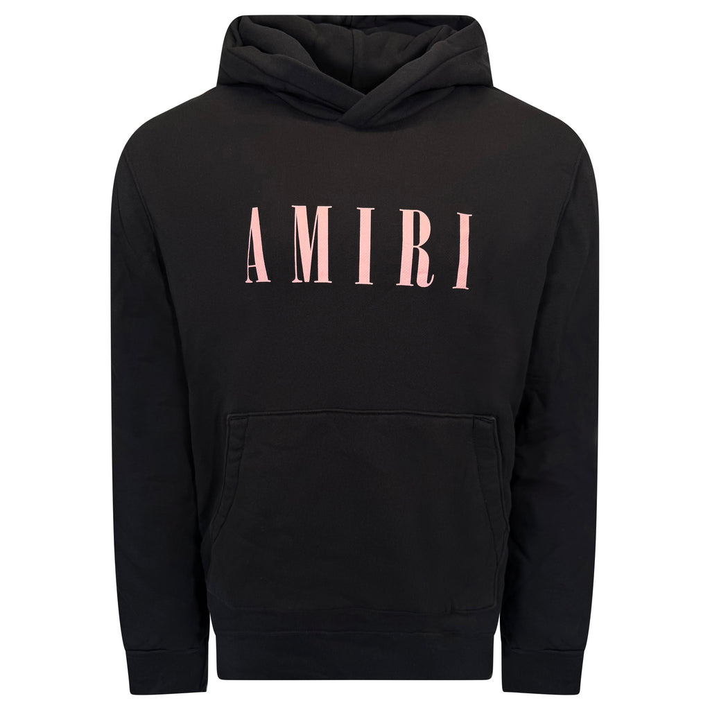 AMIRI BLACK / PINK LOGO HOODIE - XXL | PRE OWNED