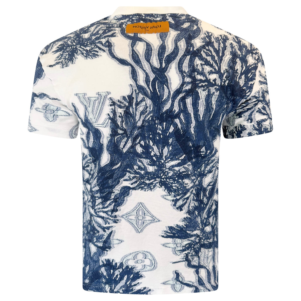 LOUIS VUITTON BLUE AQUAGARDEN MONOGRAM T SHIRT - LARGE  (Fits Small) | PRE OWNED