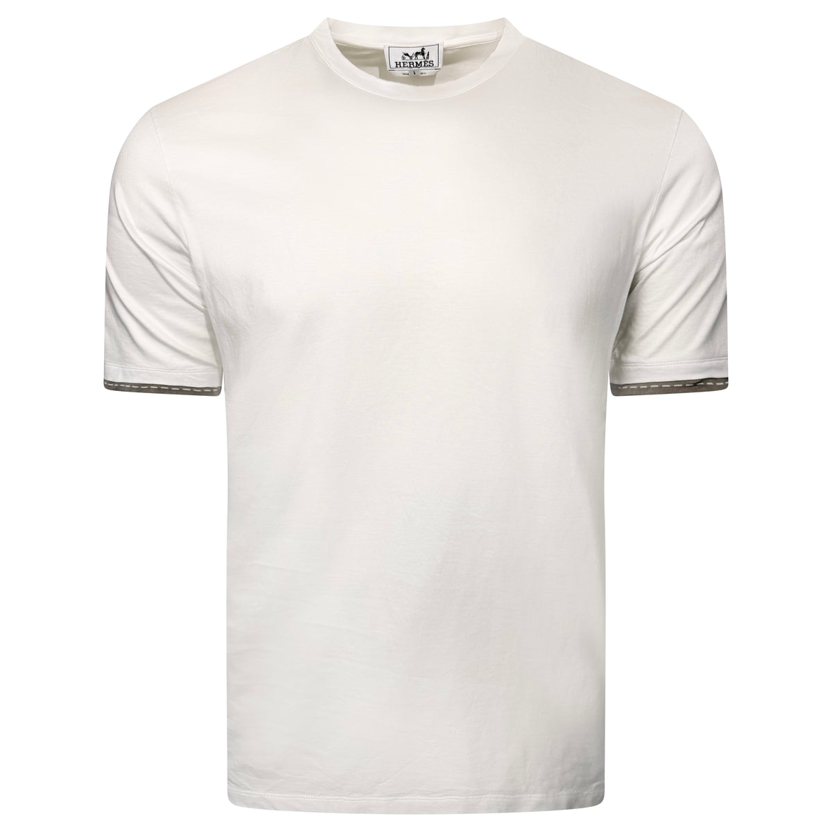 HERMES WHITE POCKET H T SHIRT - LARGE | PRE OWNED