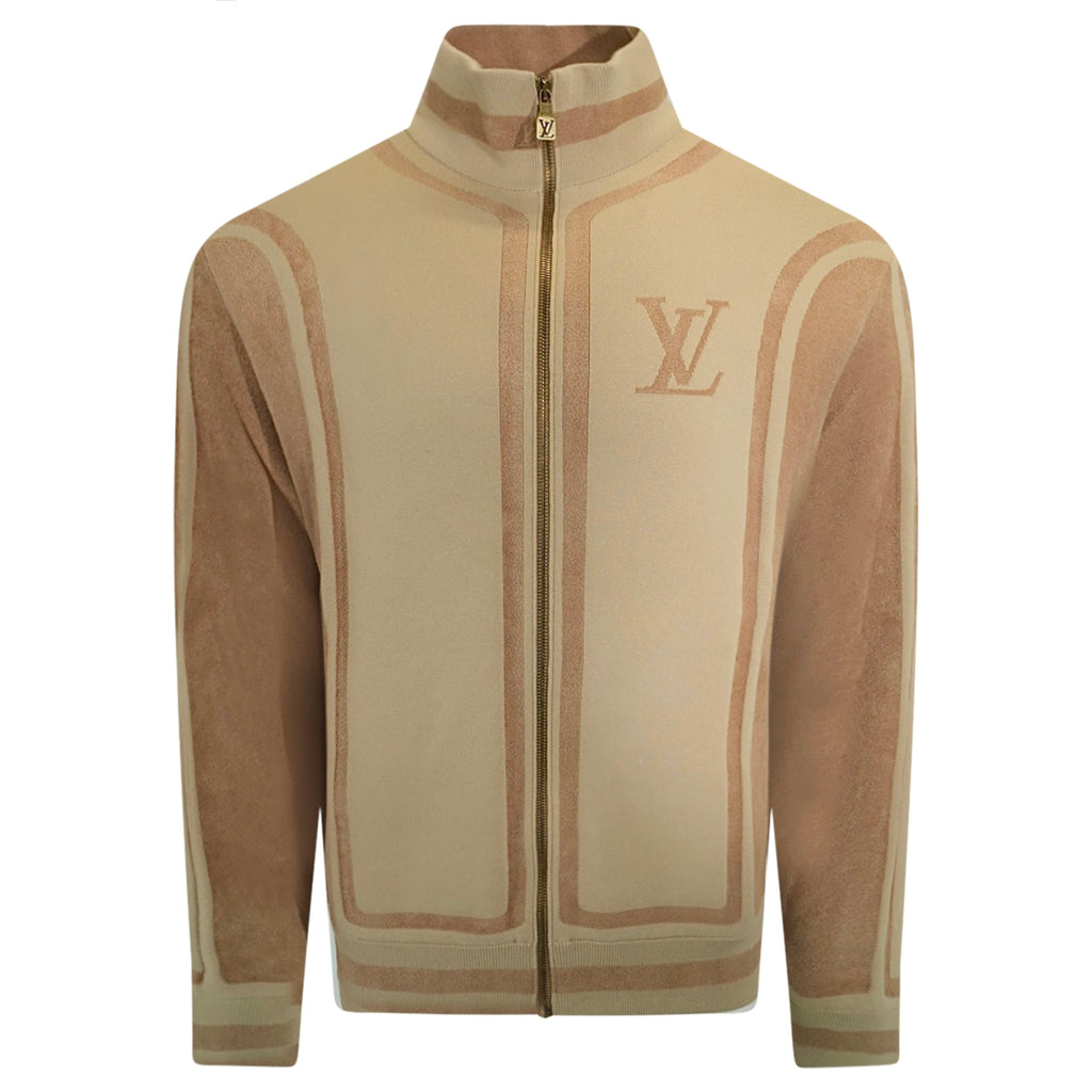 LOUIS VUITTON TRACK KNIT JACKET BEIGE - LARGE | PRE OWNED