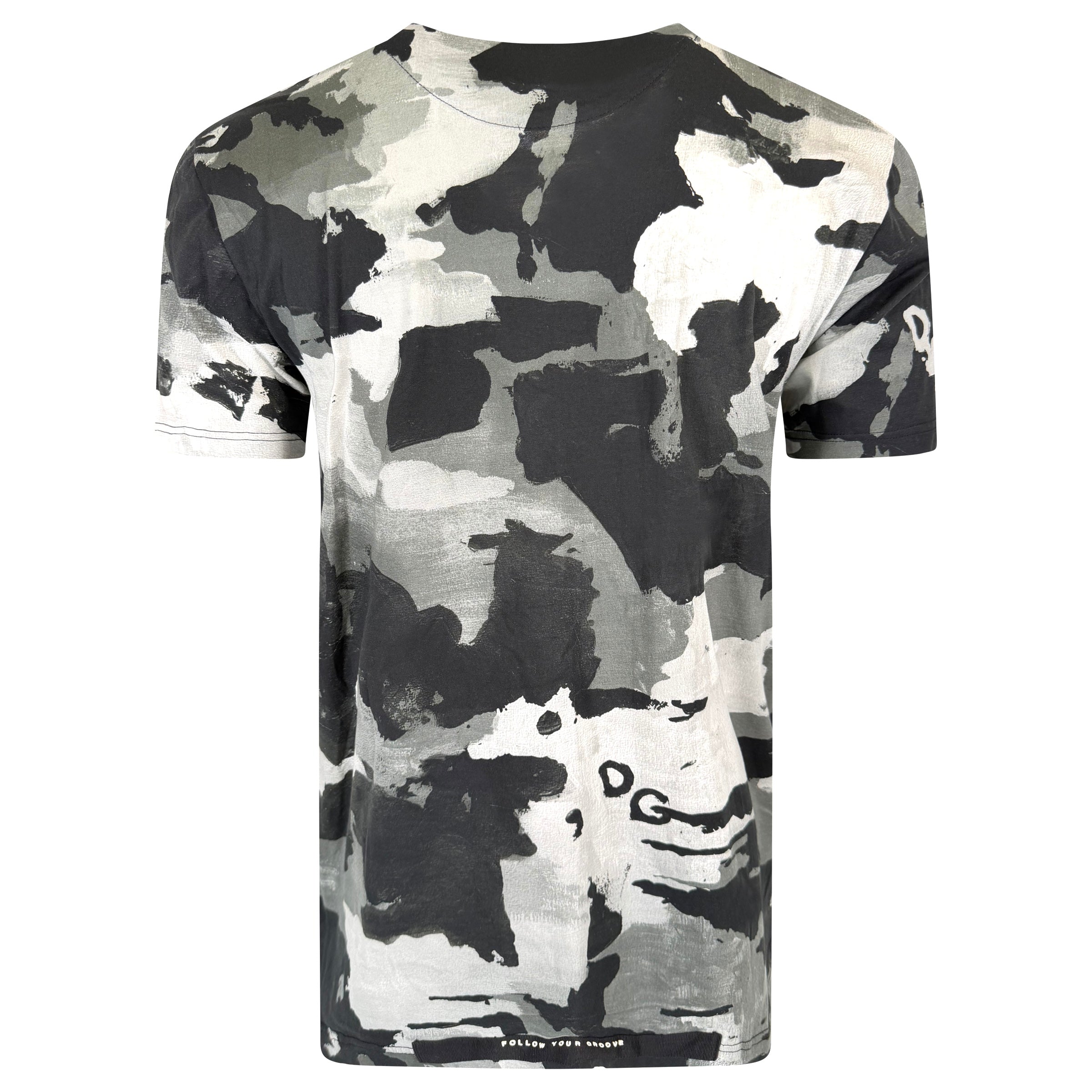DOLCE AND GABBANA WHITE / CAMO LOGO T SHIRT - XXL (Fits XL) | PRE OWNED