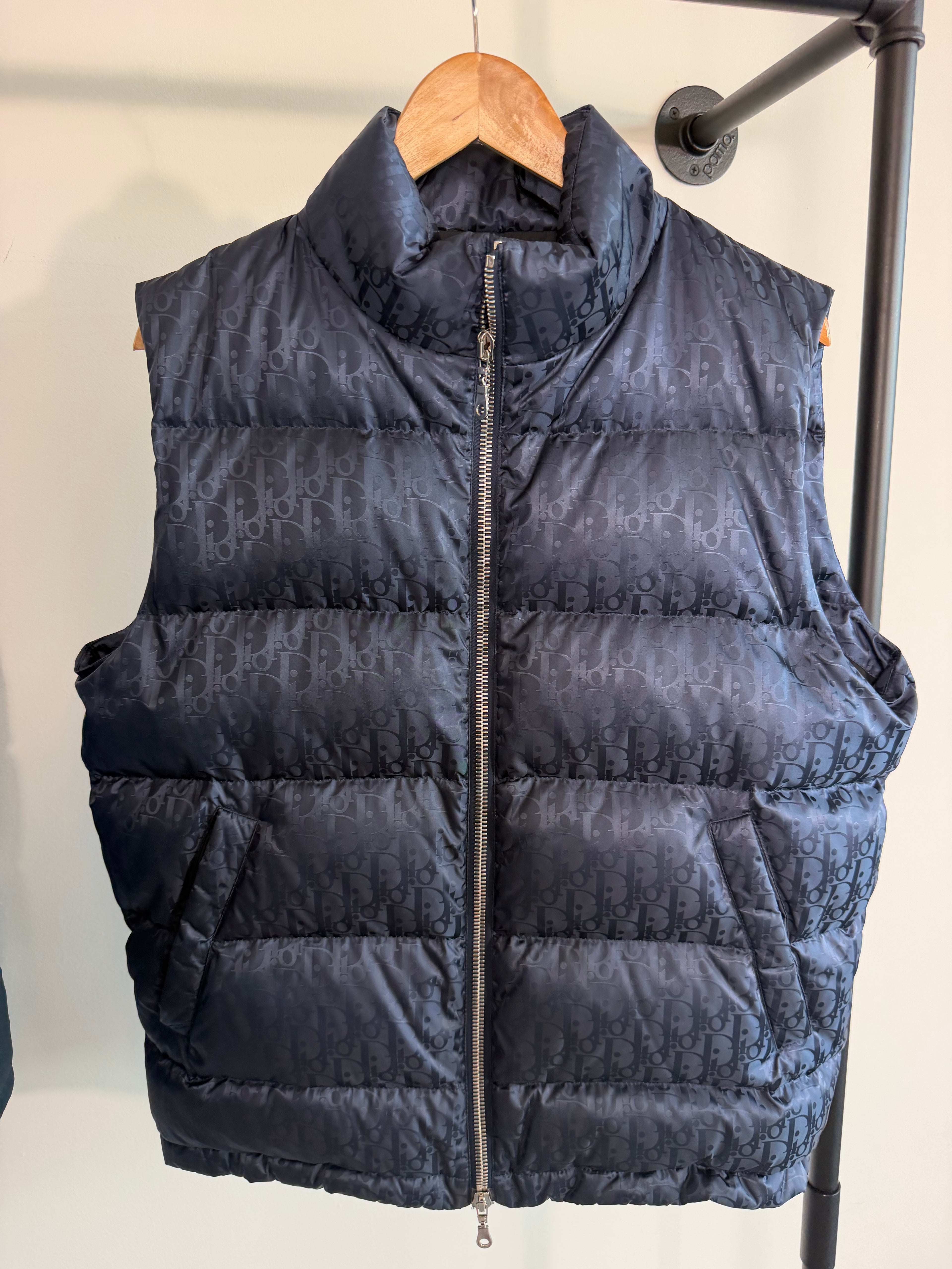 DIOR JACQUARD OBLIQUE GILET NAVY - MEDIUM | PRE OWNED