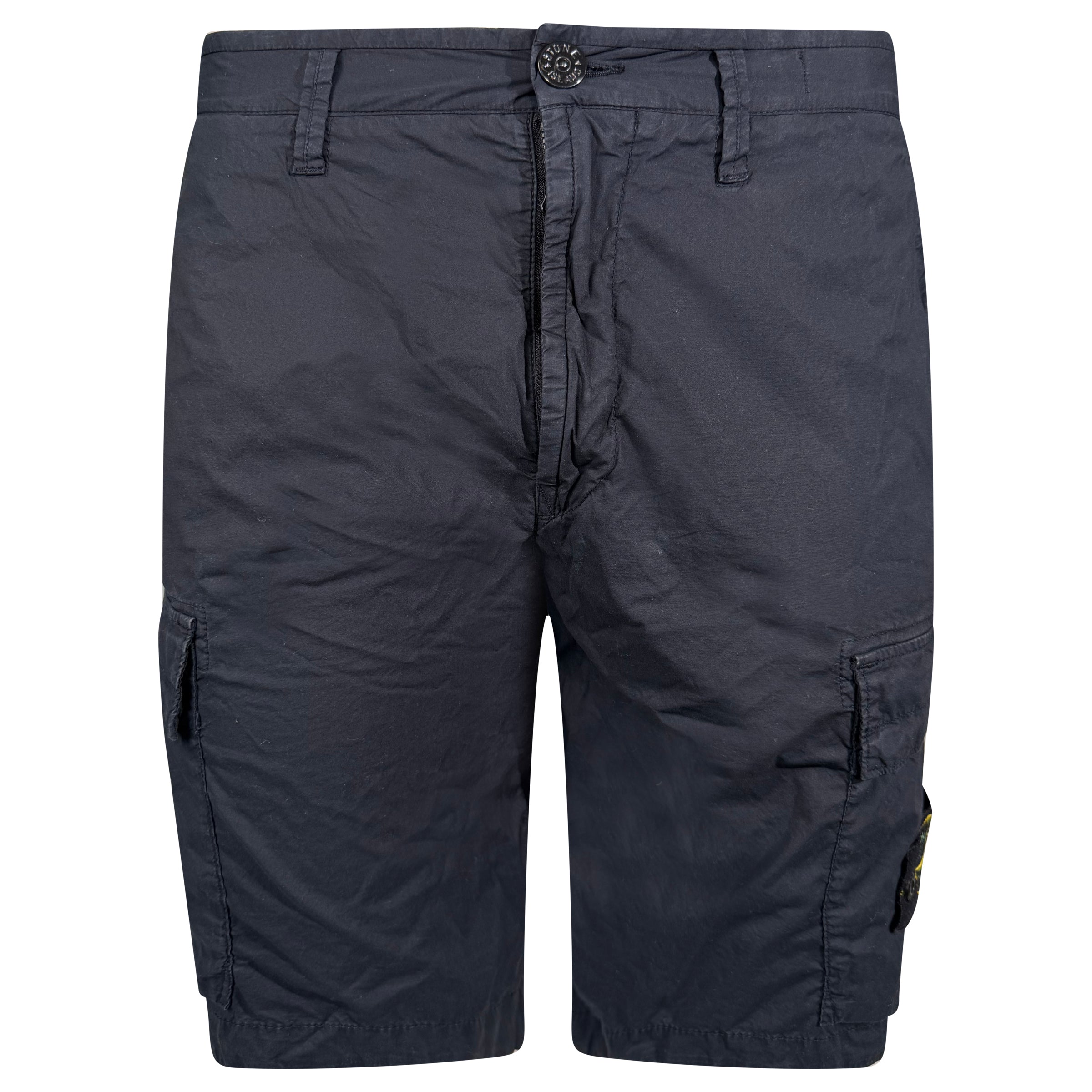 STONE ISLAND NAVY CARGO BADGE SHORTS - 32W | PRE OWNED