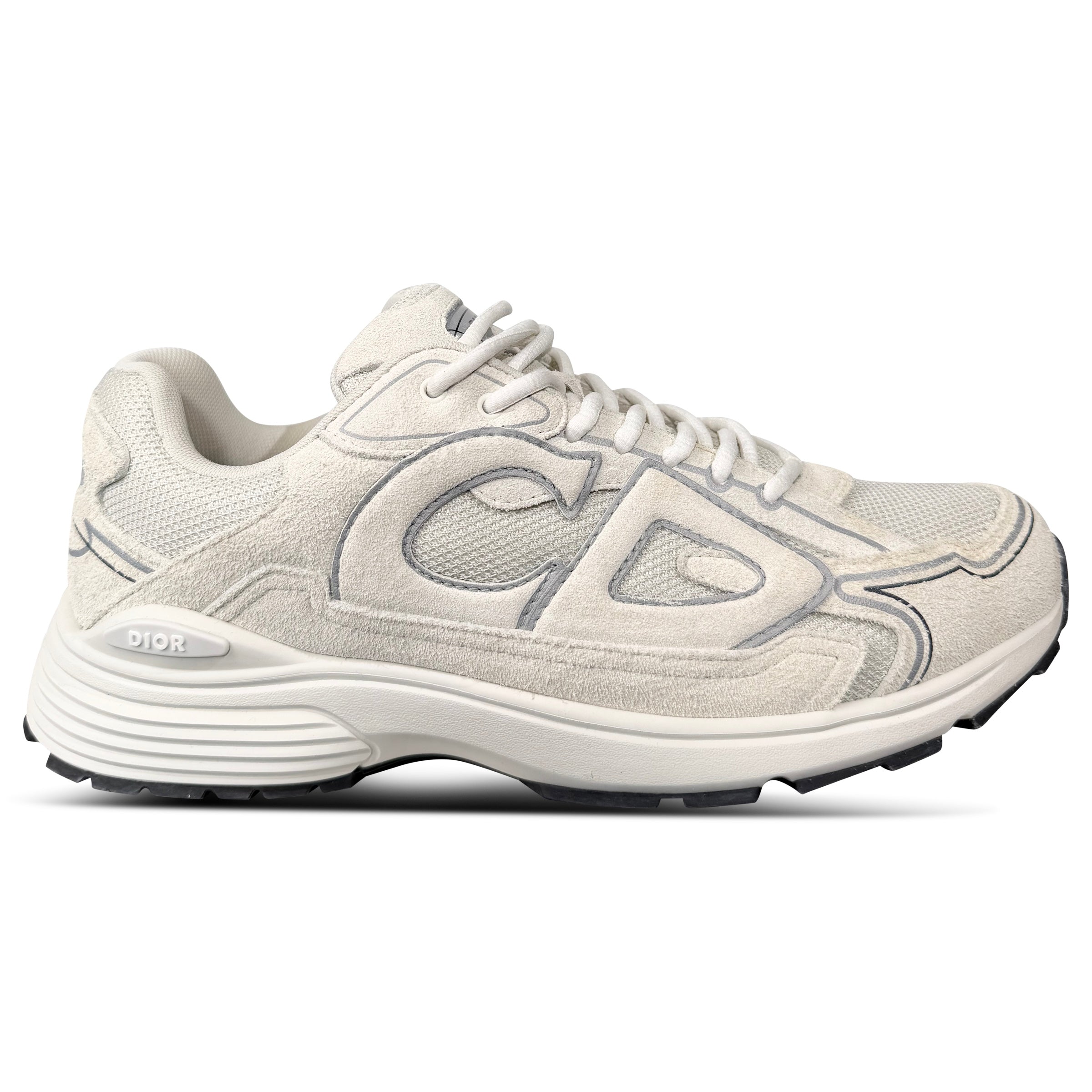 DIOR B30 COUNTDOWN TRAINER WHITE ERCU SUEDE - UK 9 | PRE OWNED