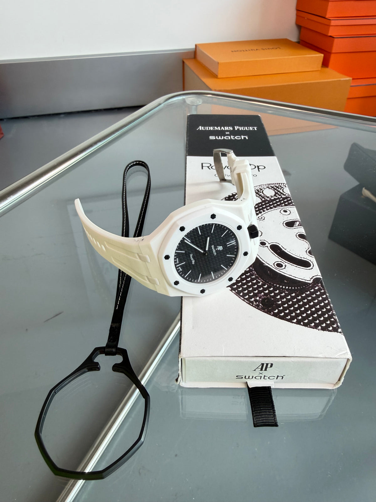 SWATCH X AUDEMARS PIGUET BIOCERAMIC ROYAL POP "OCHO NEGRO T" WATCH & STRAP | NEW