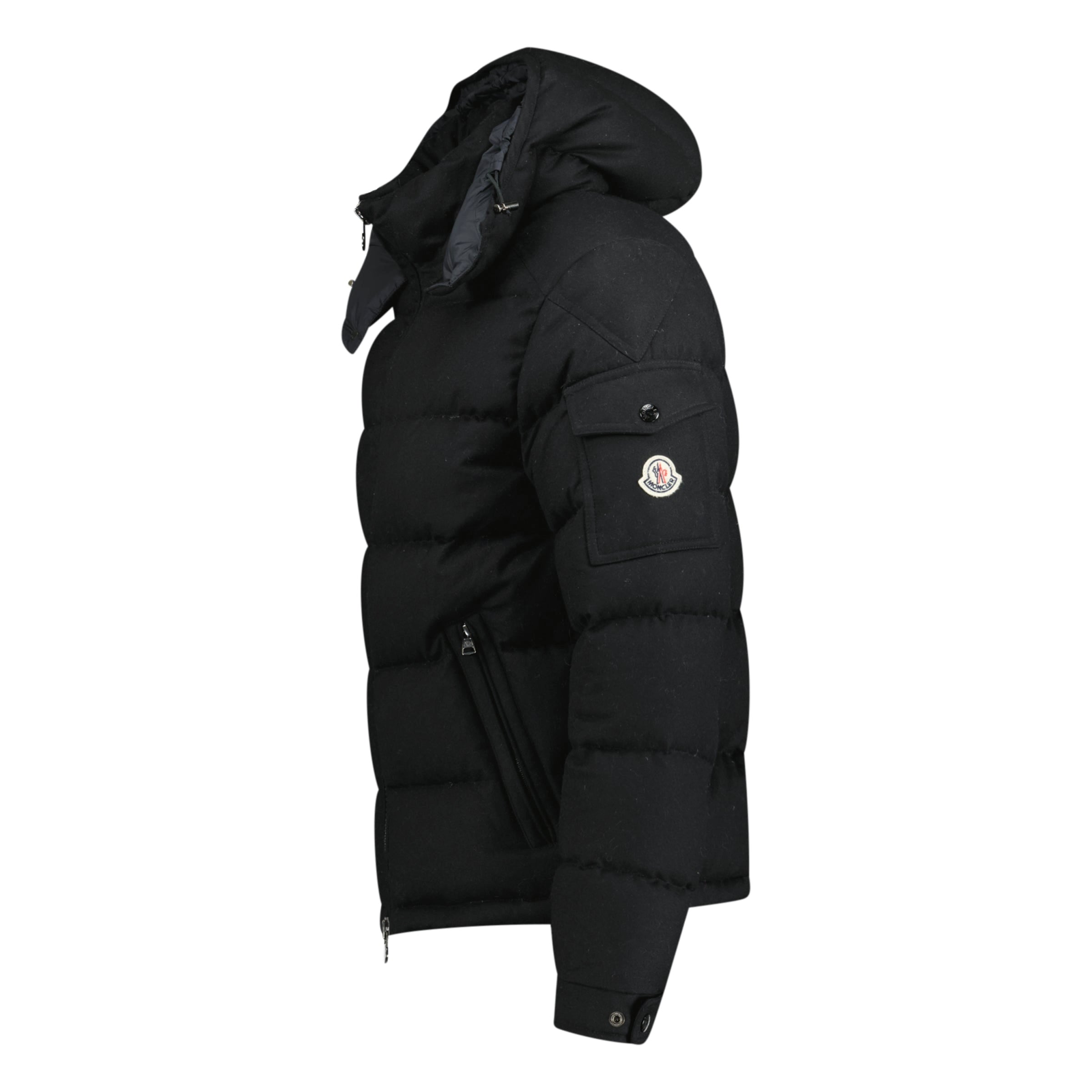 MONCLER MONTGENEVRE FLANNEL BLACKDOWN COAT - SIZE 2 (S) | PRE OWNED