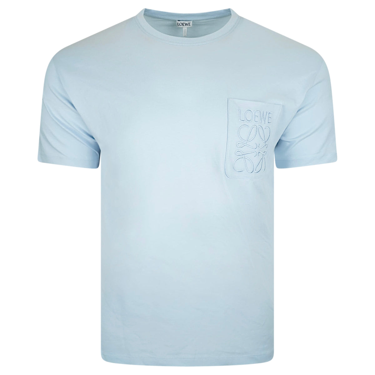 LOEWE LIGHT BLUE LOGO T SHIRT - SMALL (Fits Medium) | PRE OWNED