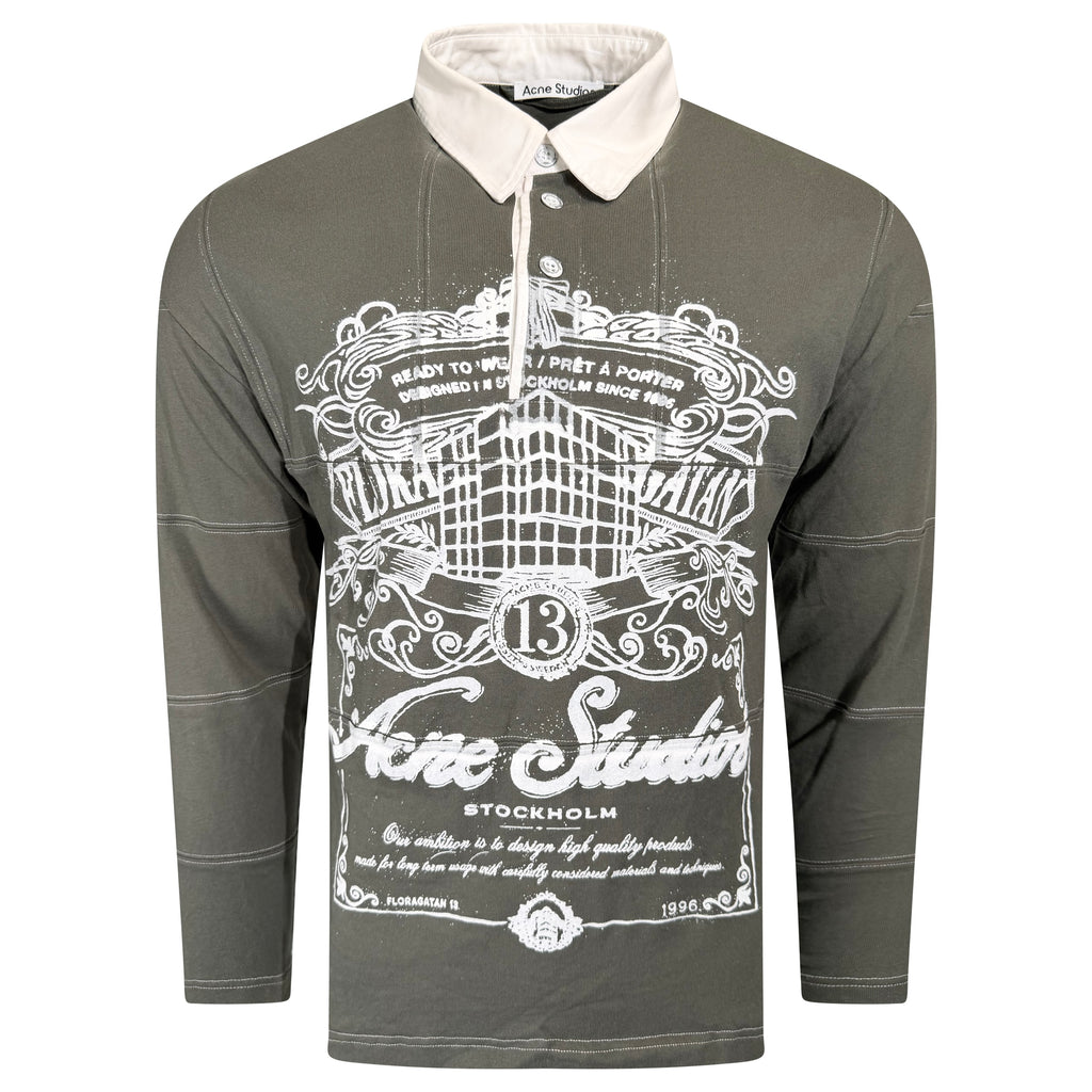 ACNE STUDIOS KHAKI LONG SLEEVED POLO - SMALL | PRE OWNED
