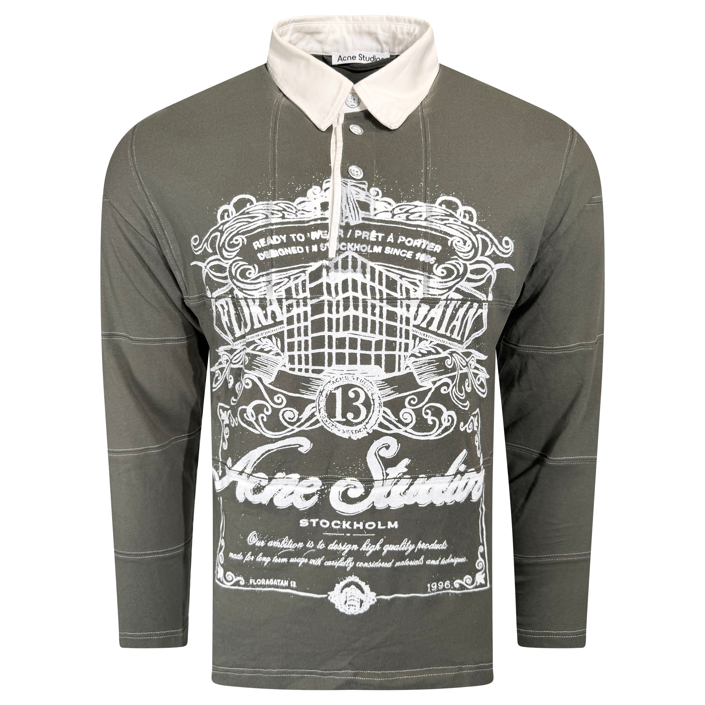 ACNE STUDIOS KHAKI LONG SLEEVED POLO - SMALL | PRE OWNED