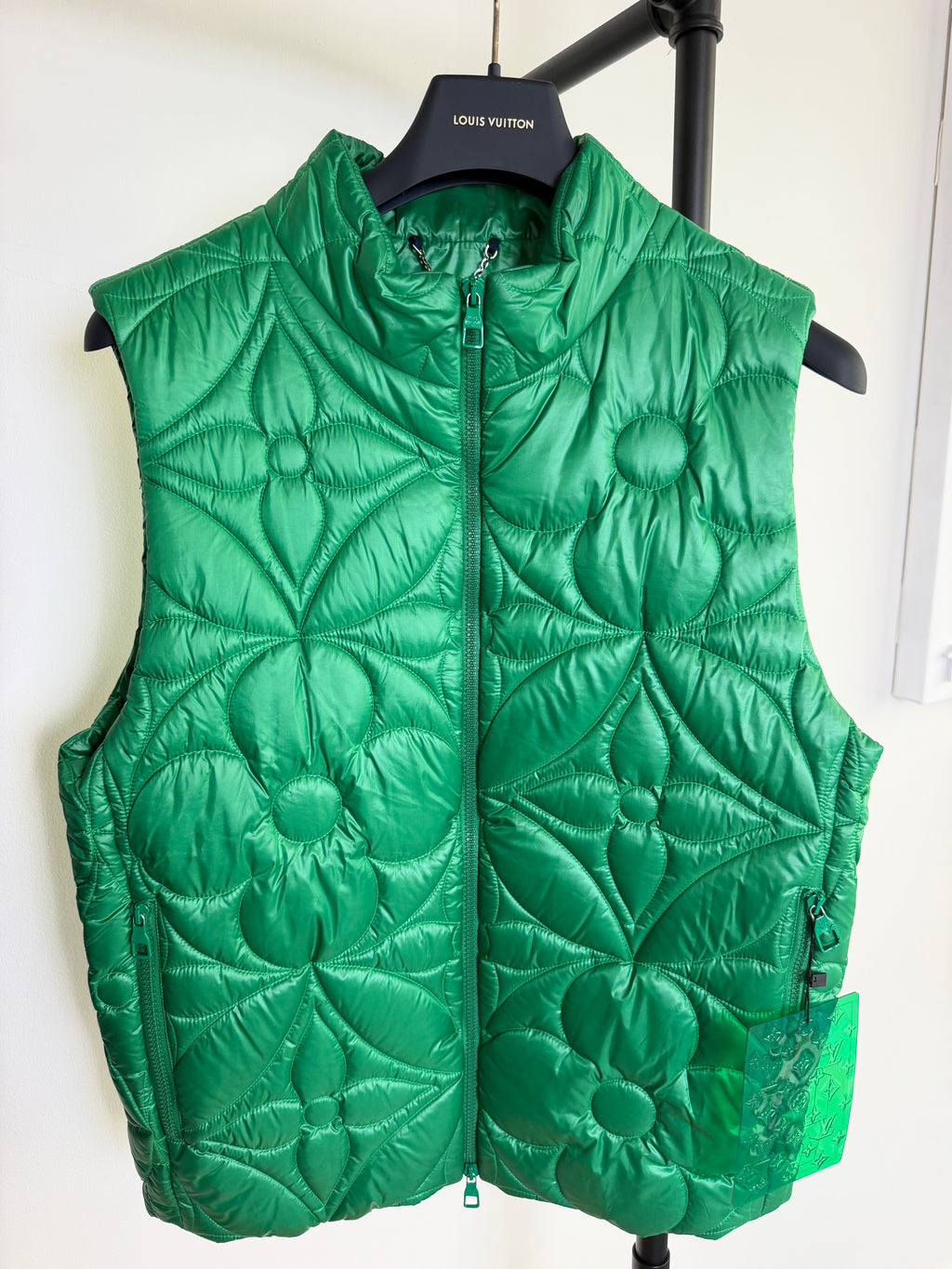 LOUIS VUITTON LVSE FLOWER GREEN GILET - MEDIUM (48) | PRE OWNED