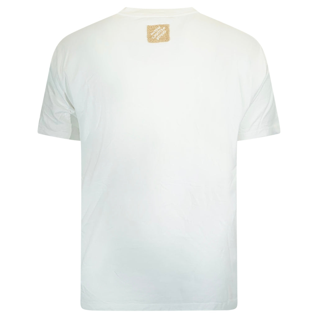 LOUIS VUITTON WHITE EMBROIDED T SHIRT - Fits XL | PRE OWNED