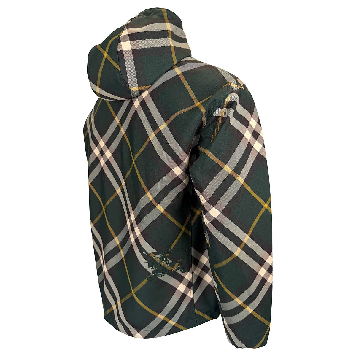 BURBERRY GREEN CHECKERED ZIP JACKET - SMALL (Fits Size Large) | PRE OWNED