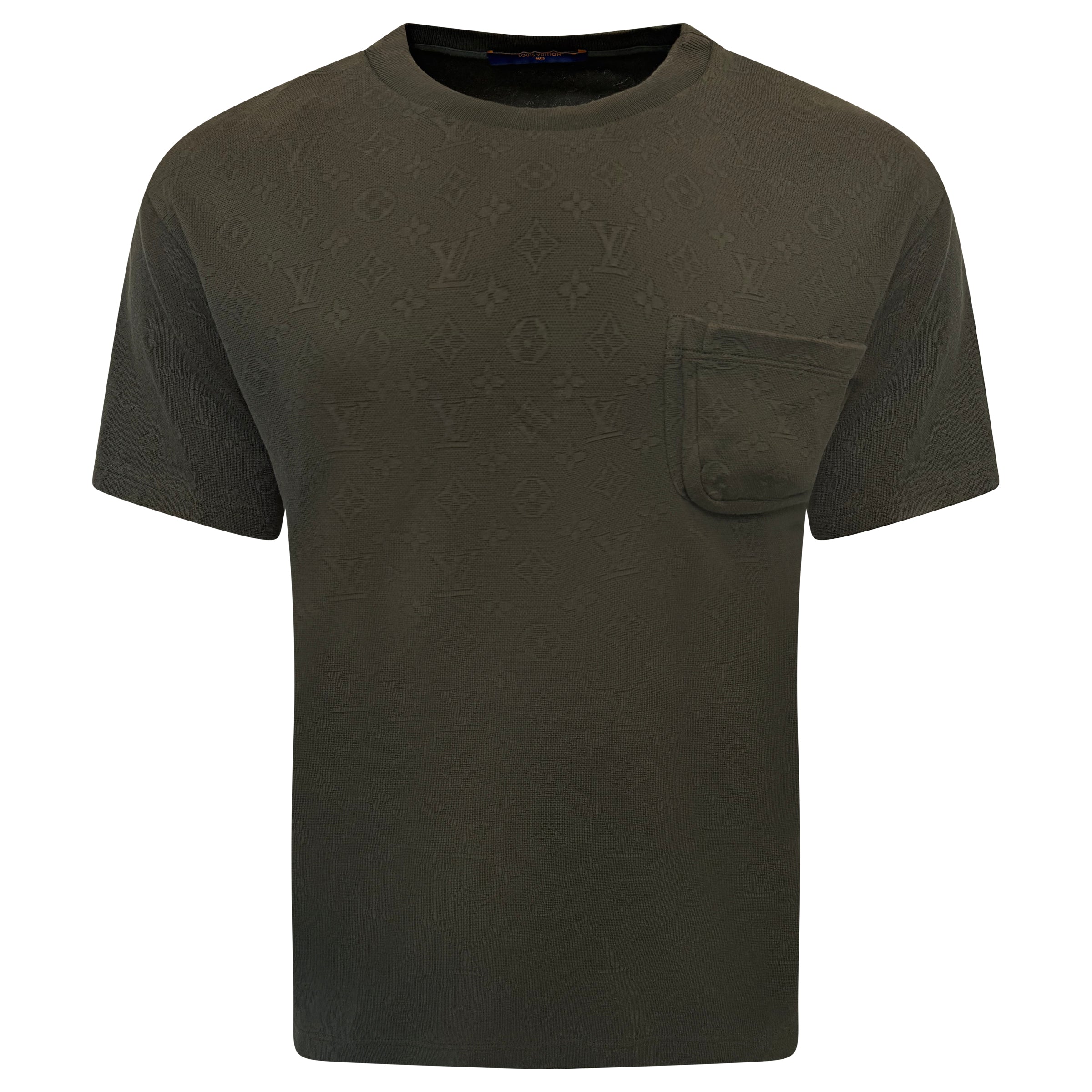 LOUIS VUITTON MONOGRAM 3D POCKET T SHIRT KHAKIU -XL (Fits Large) | PRE OWNED