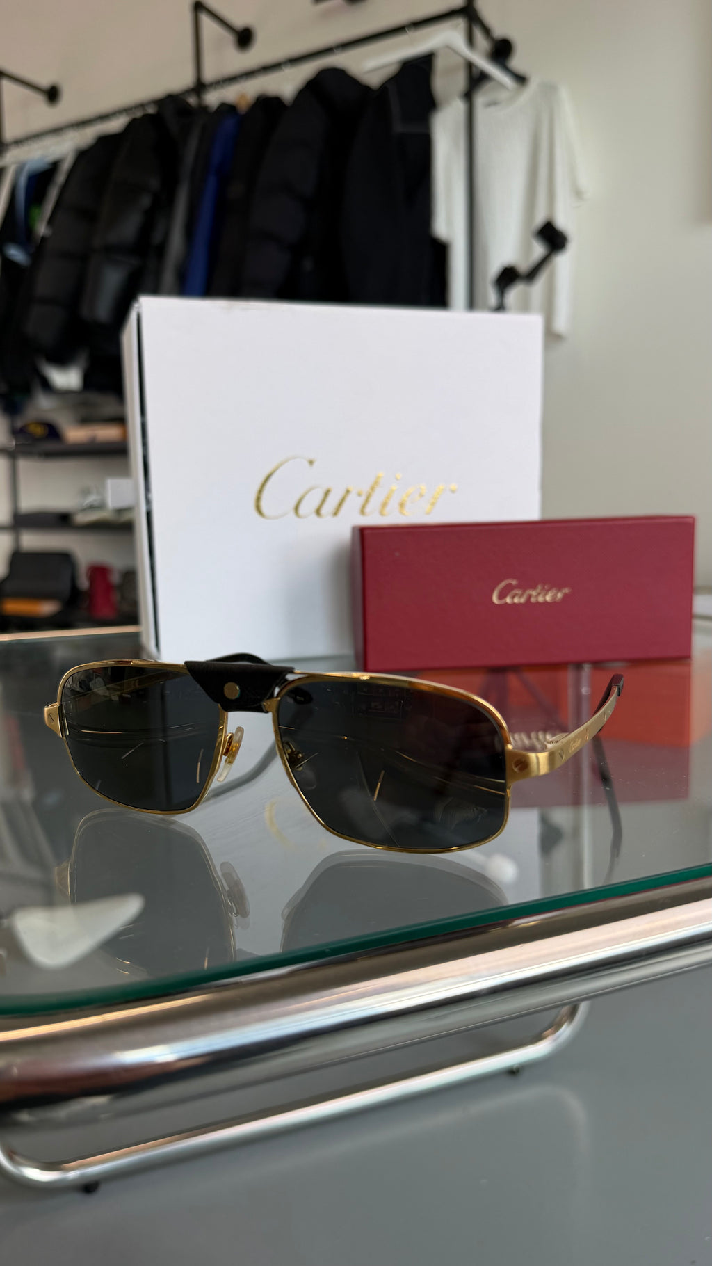 CARTIER SANTOS GOLD SUNGLASSES | PRE OWNED
